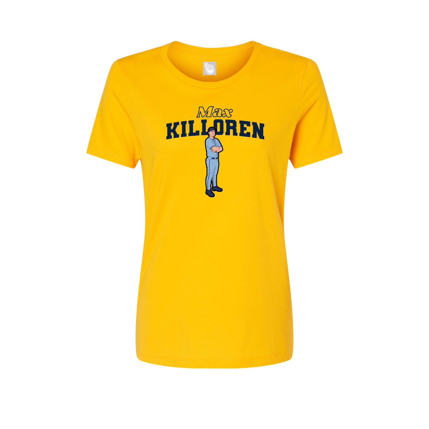 Fitted Women's Tee — Name Arch in Gold