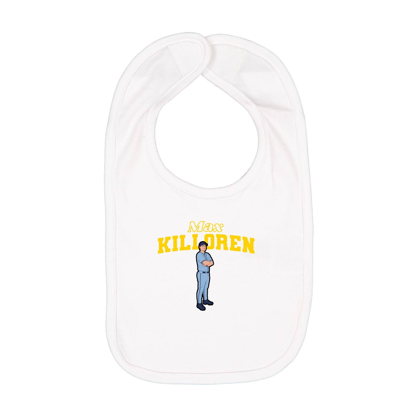 Infant Bib — Name Arch in White