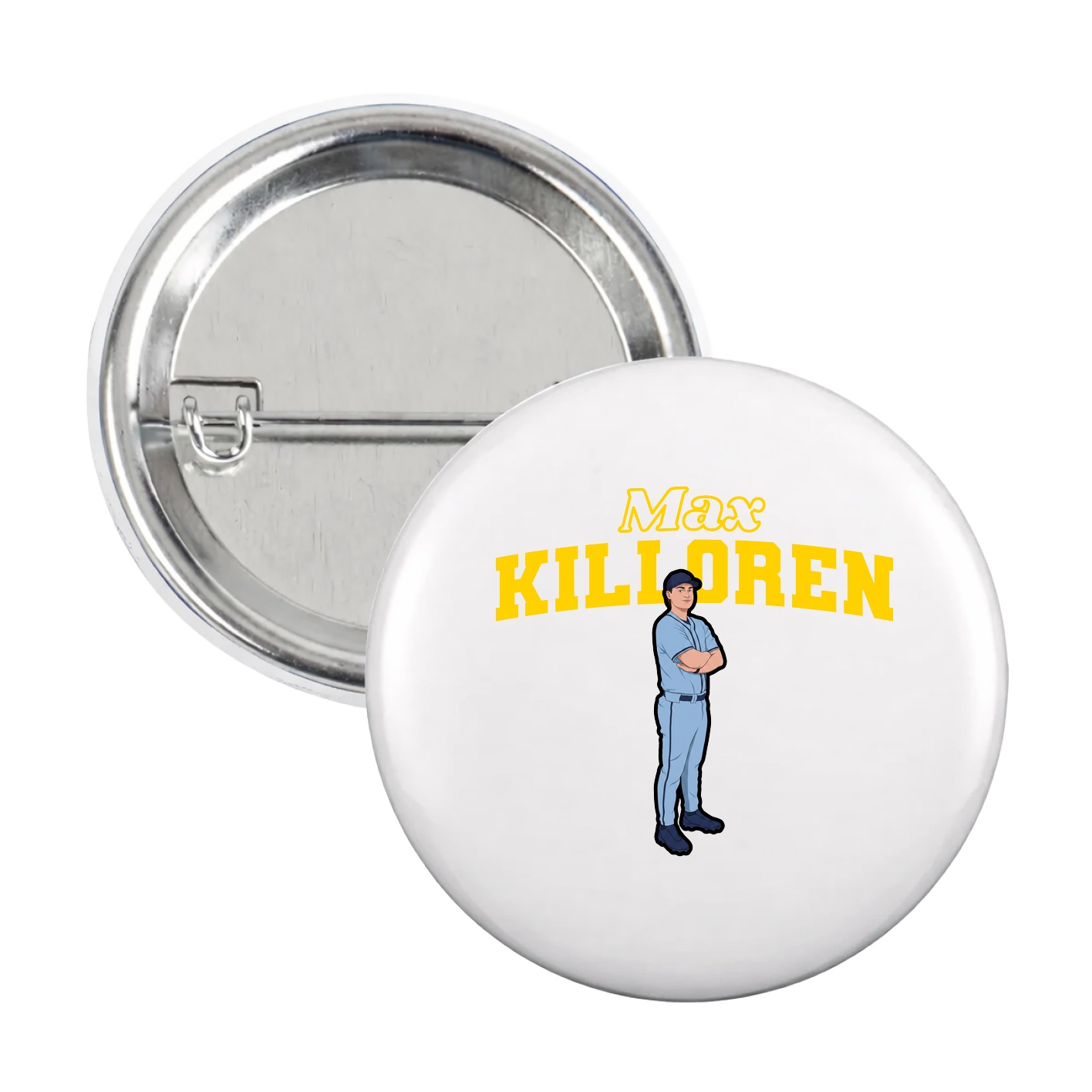Game Day Button — Name Arch in White