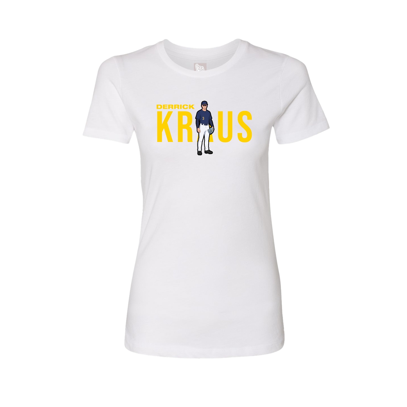 Fitted Women's Tee — Player Name in White