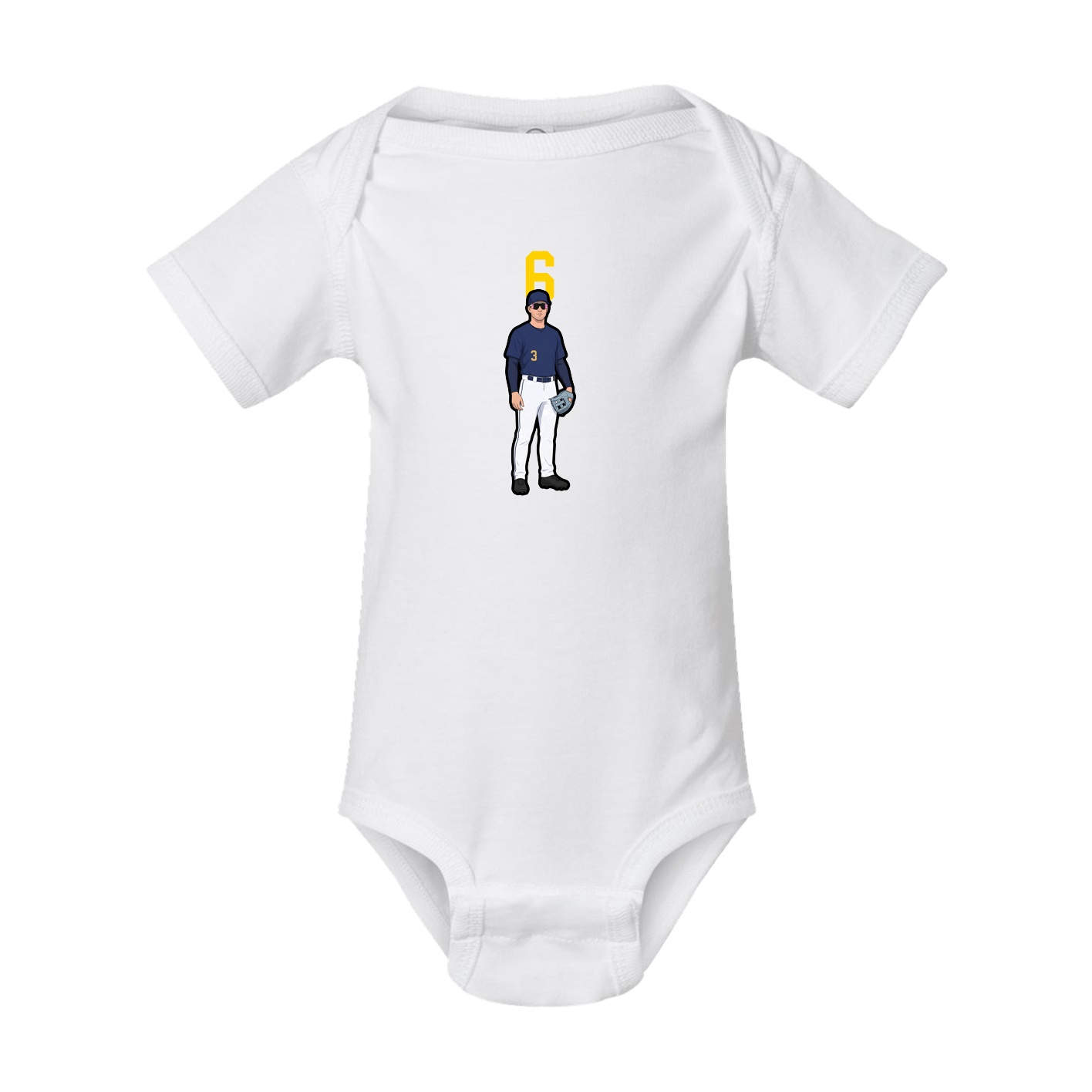Baby Onesie — Number Top in White