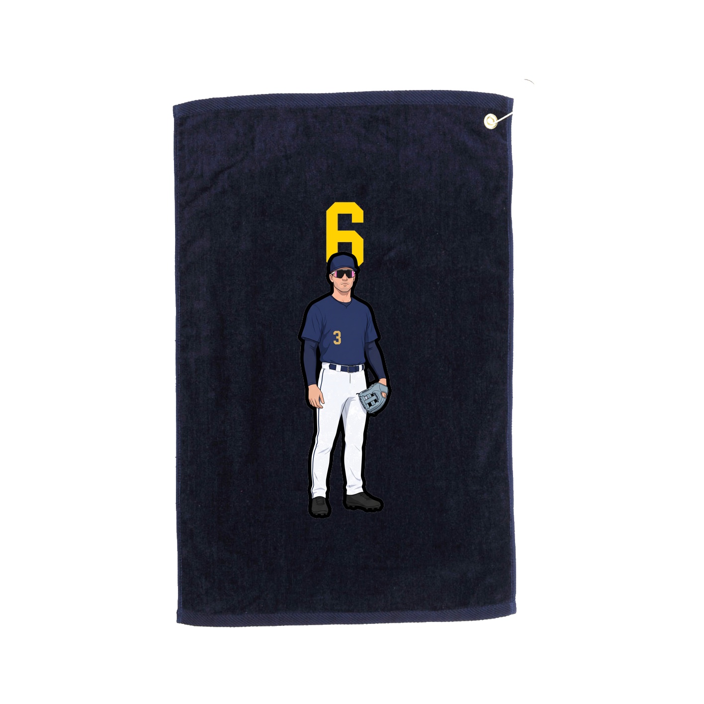 Golf Towel — Number Top in Navy