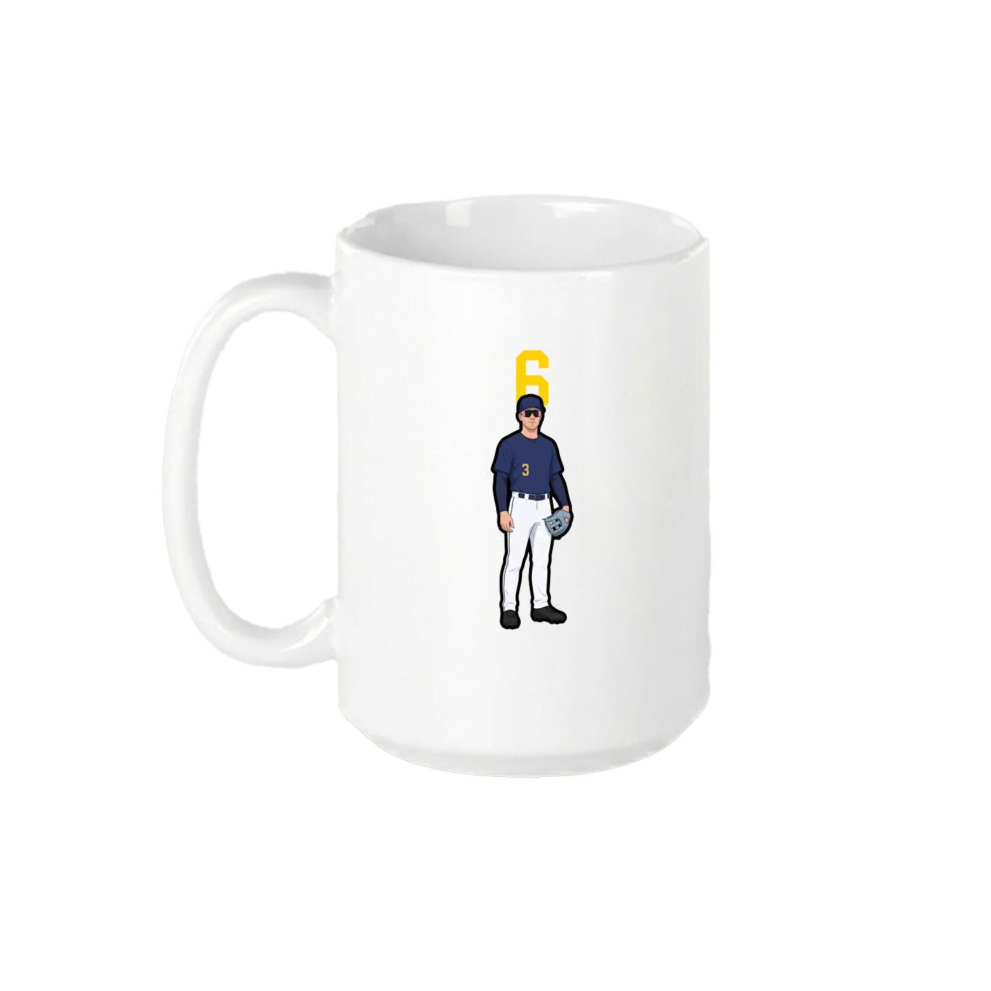 15oz Coffee Mug — Number Top in White