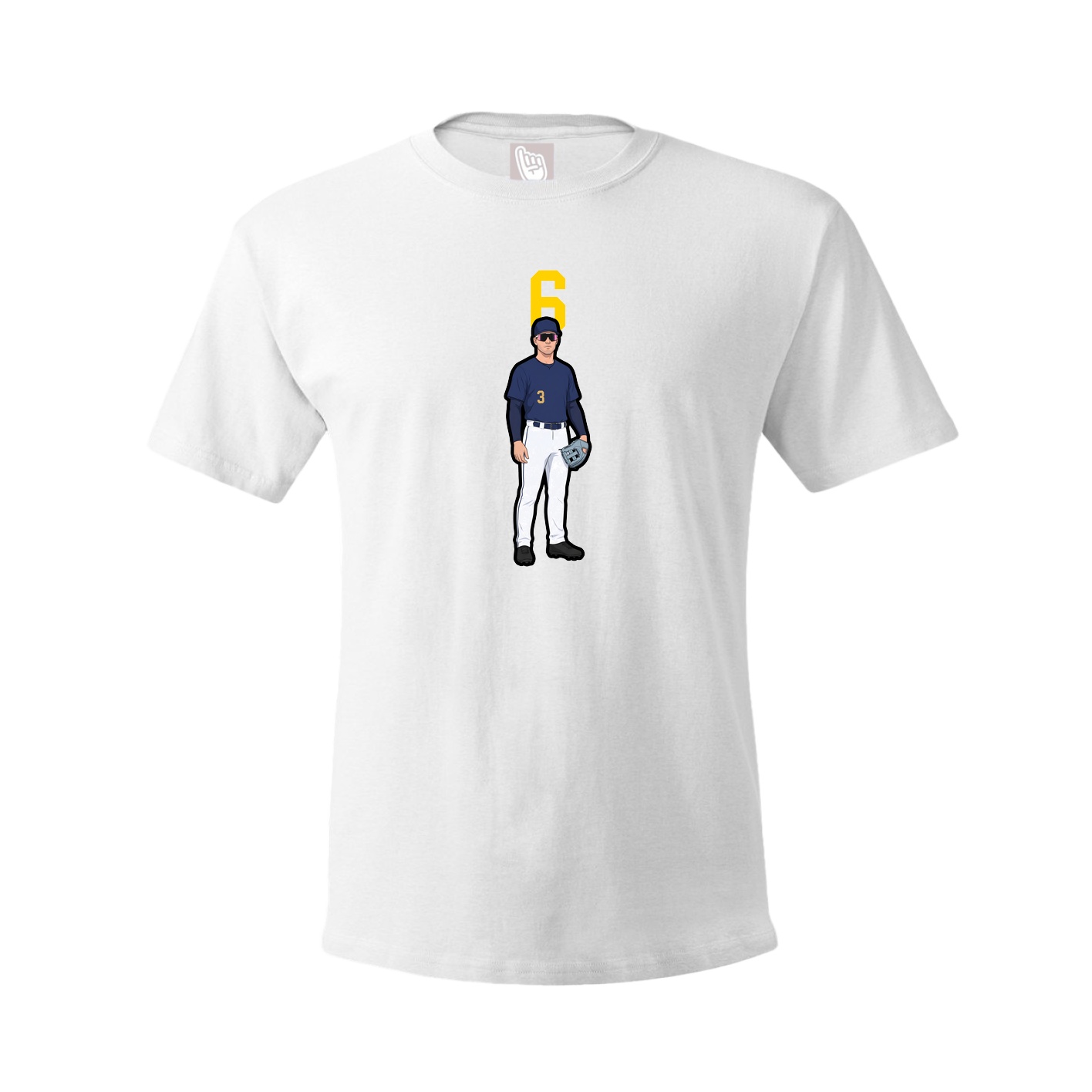 Youth Tee — Number Top in White
