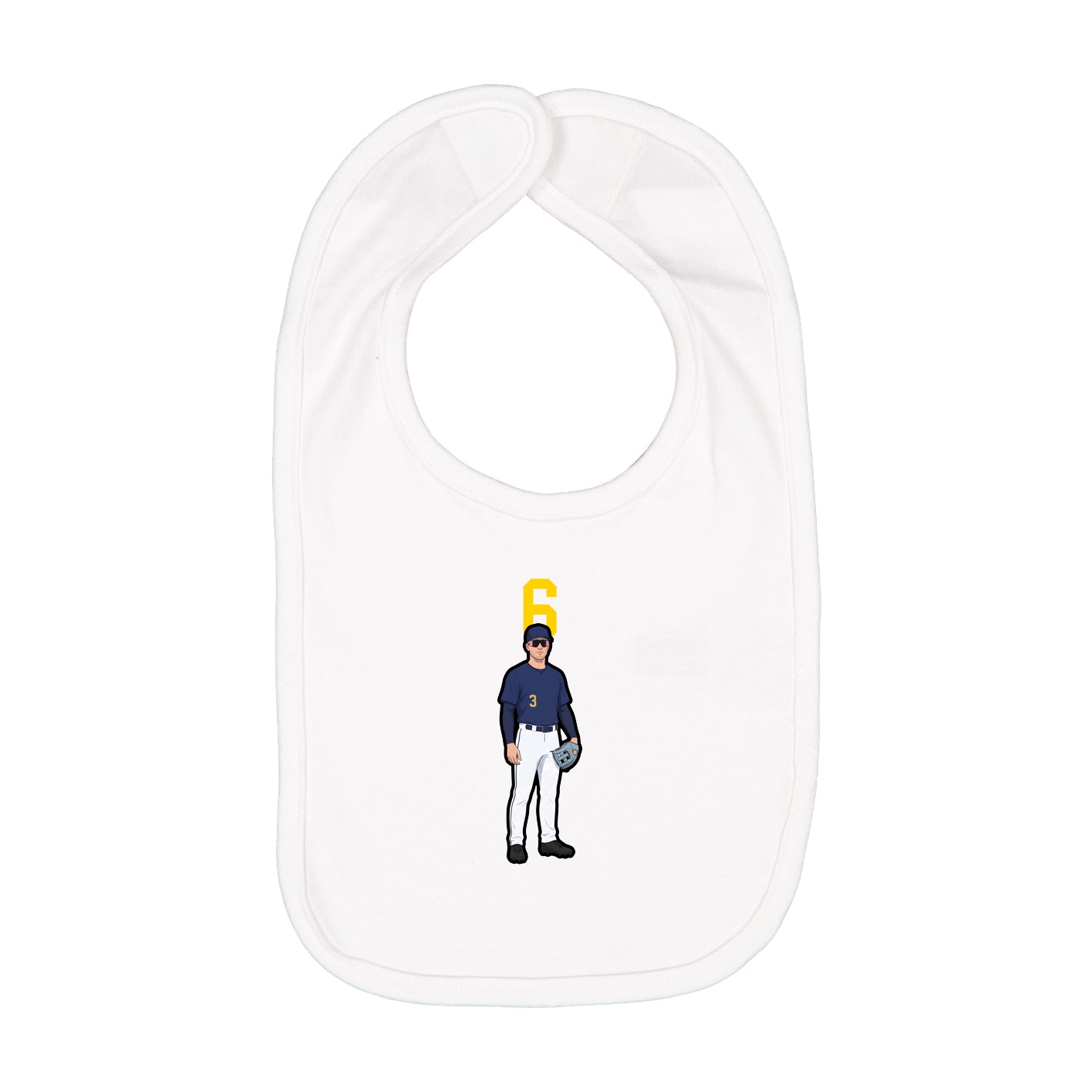 Infant Bib — Number Top in White