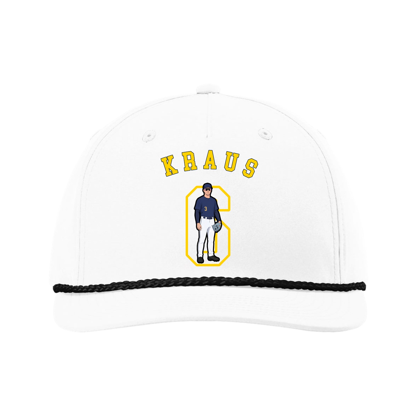 Five-Panel Classic Rope Cap — Shirsey Arch in White