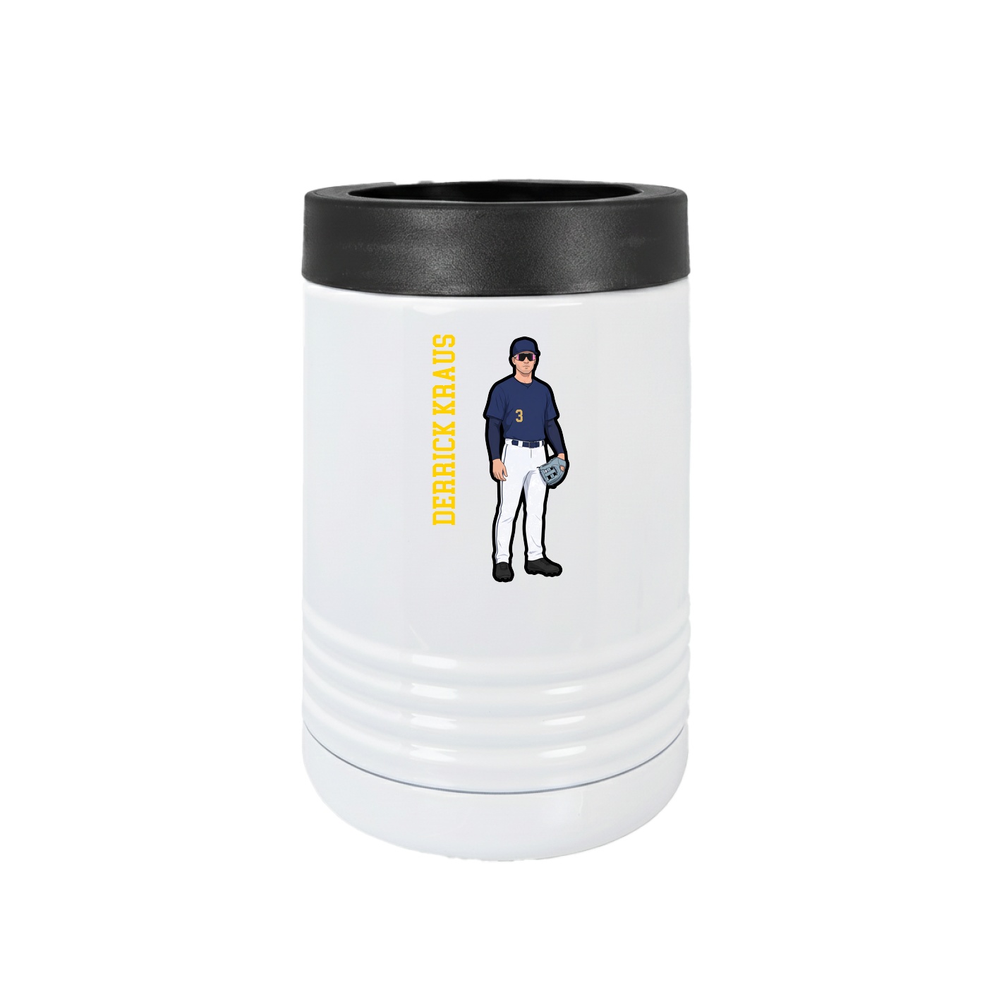 Beverage Holder — Name Vertical in White