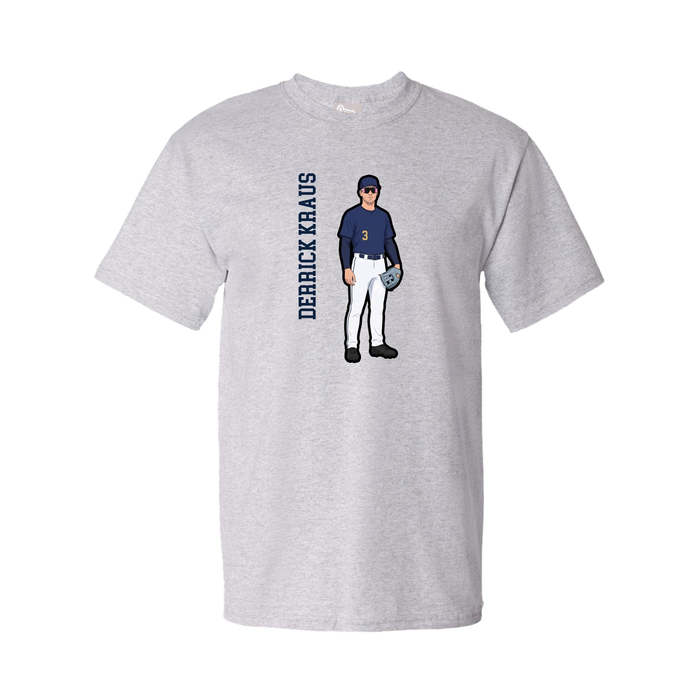 Tee — Name Vertical in Grey