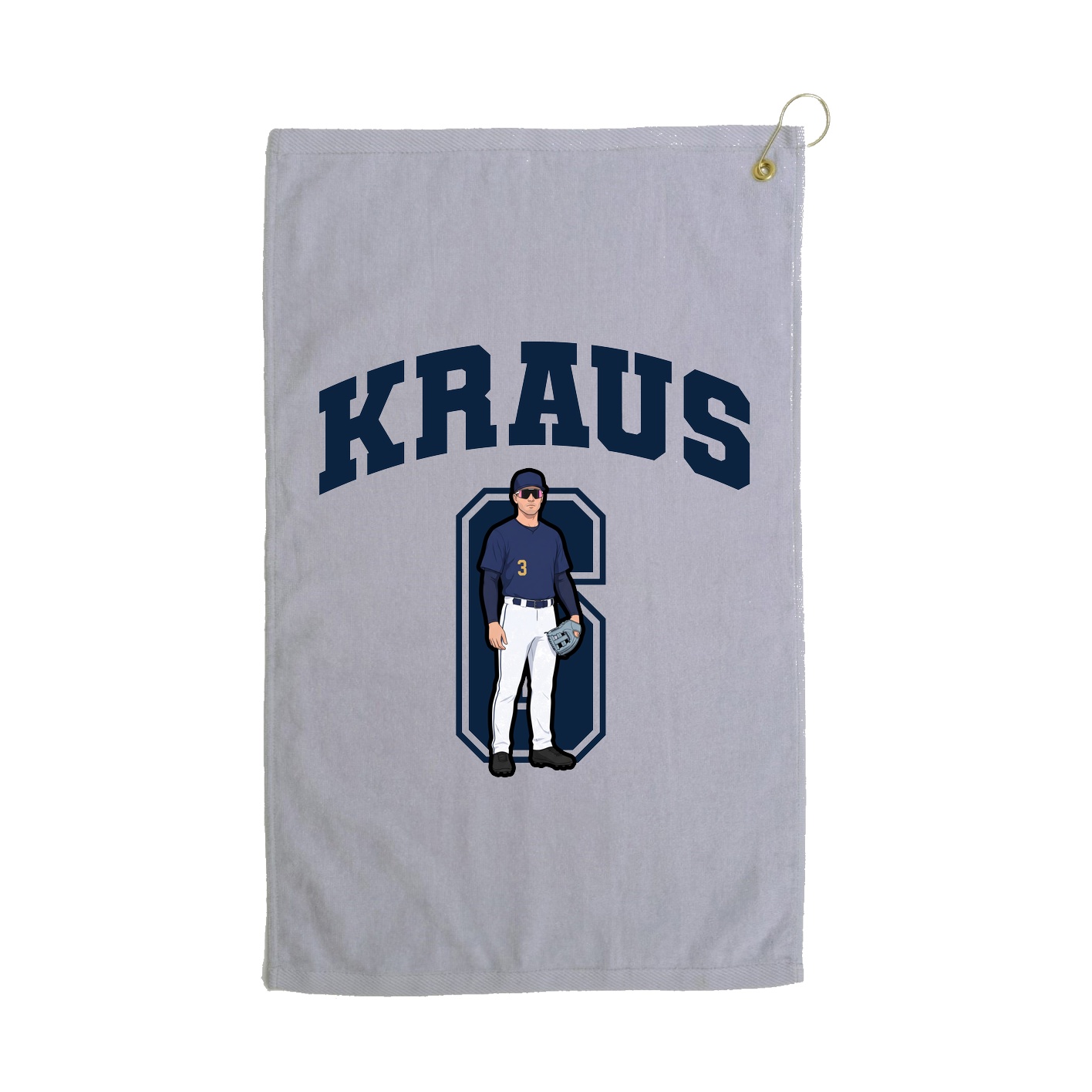 Golf Towel — Number in Grey