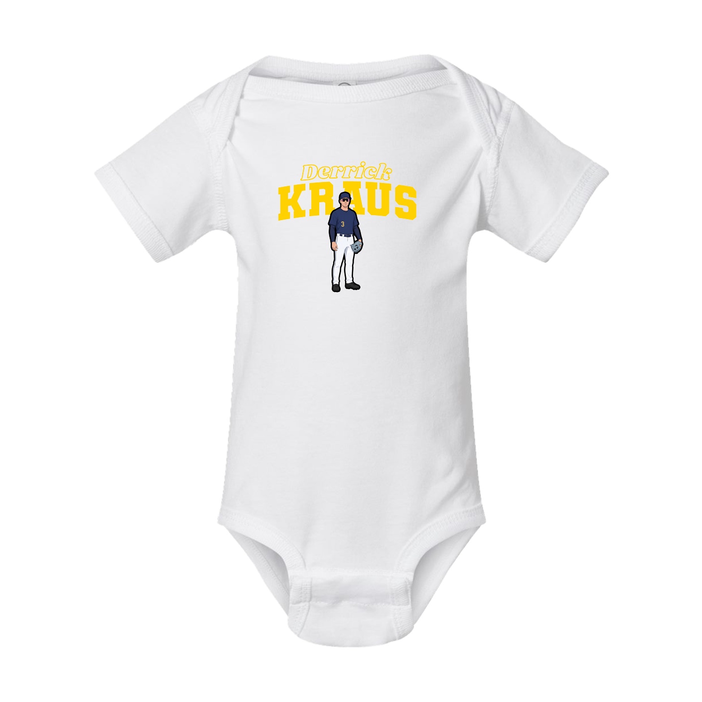 Baby Onesie — Name Arch in White