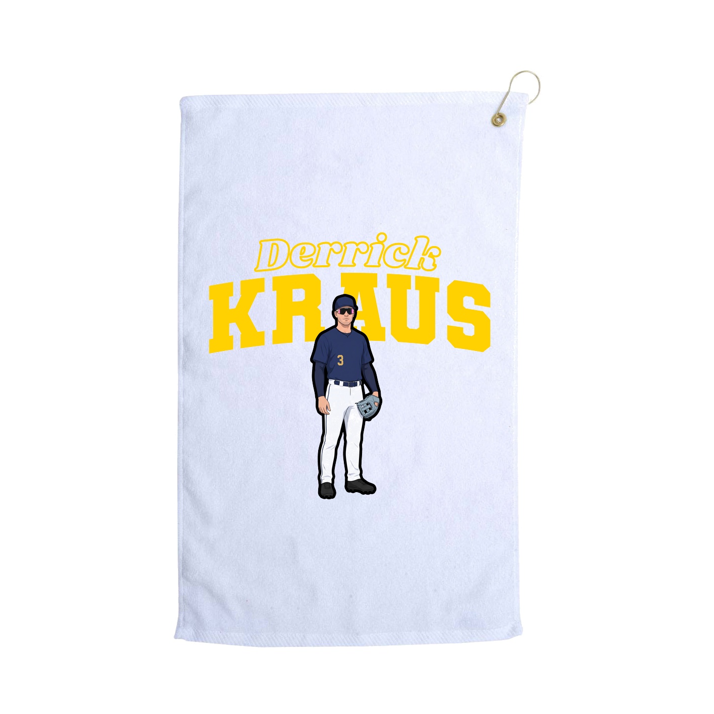 Golf Towel — Name Arch in White
