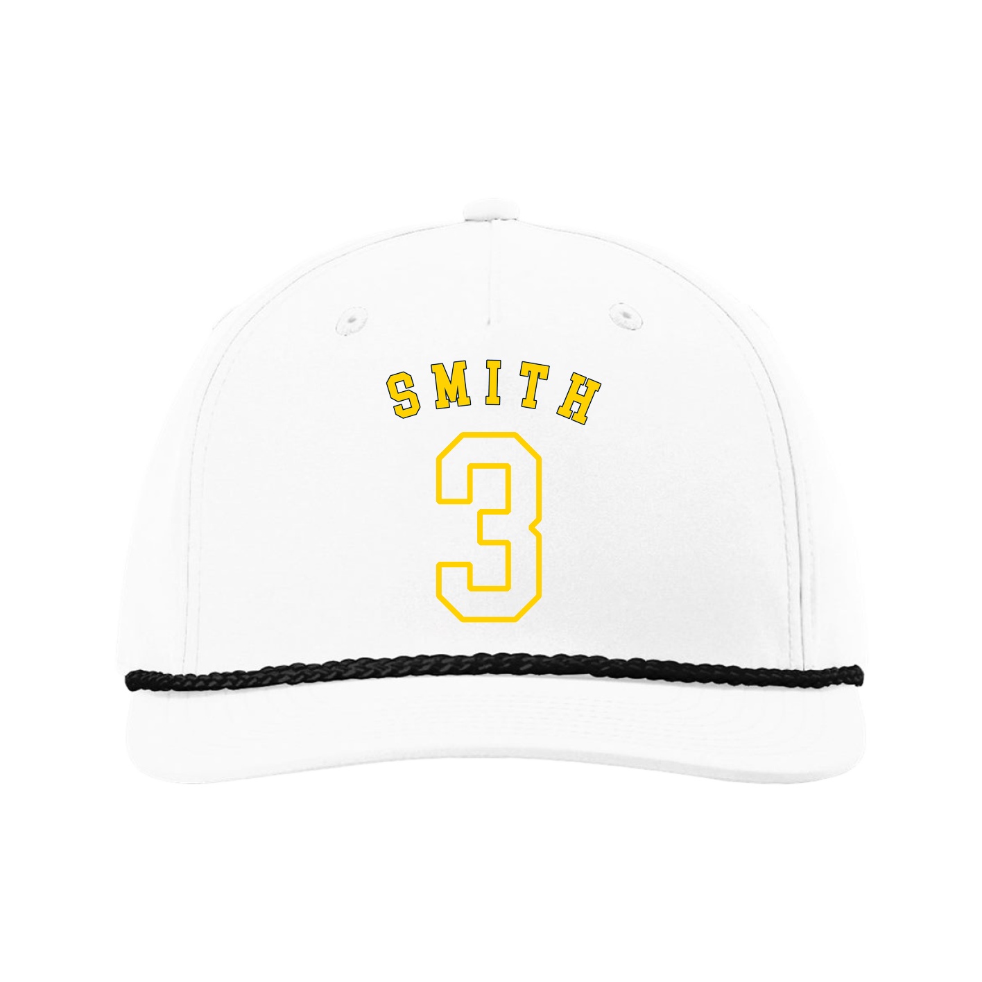 Five-Panel Classic Rope Cap — Shirsey Arch in White