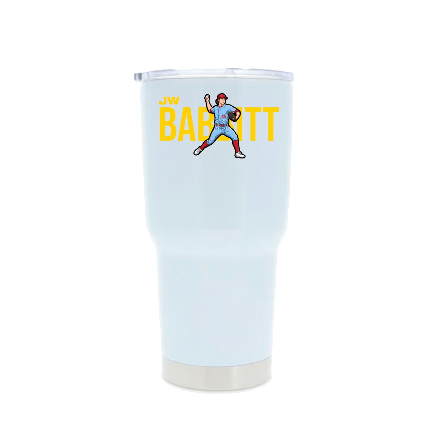 30oz Stainless Steel Tumbler — Player Name in White
