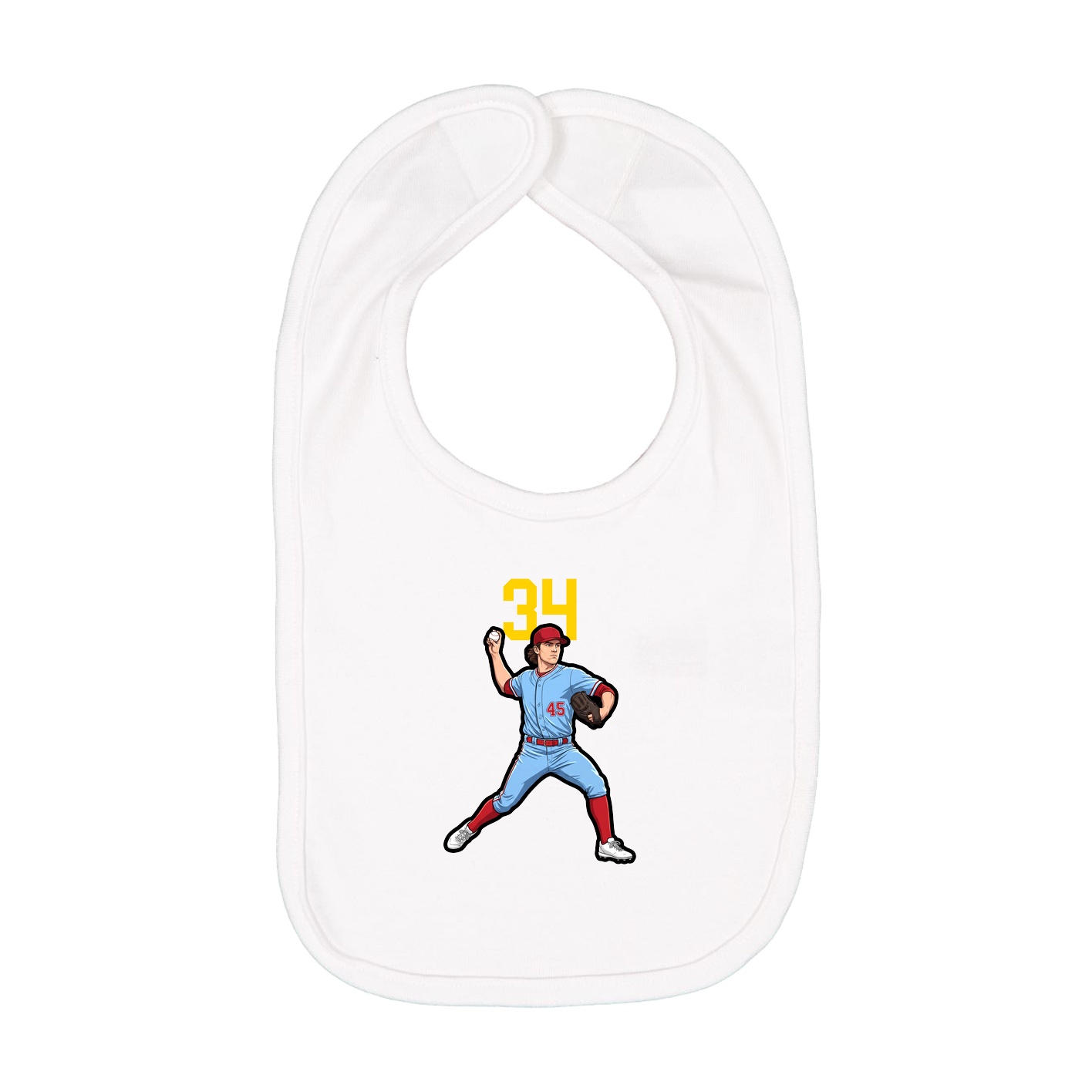 Infant Bib — Number Top in White