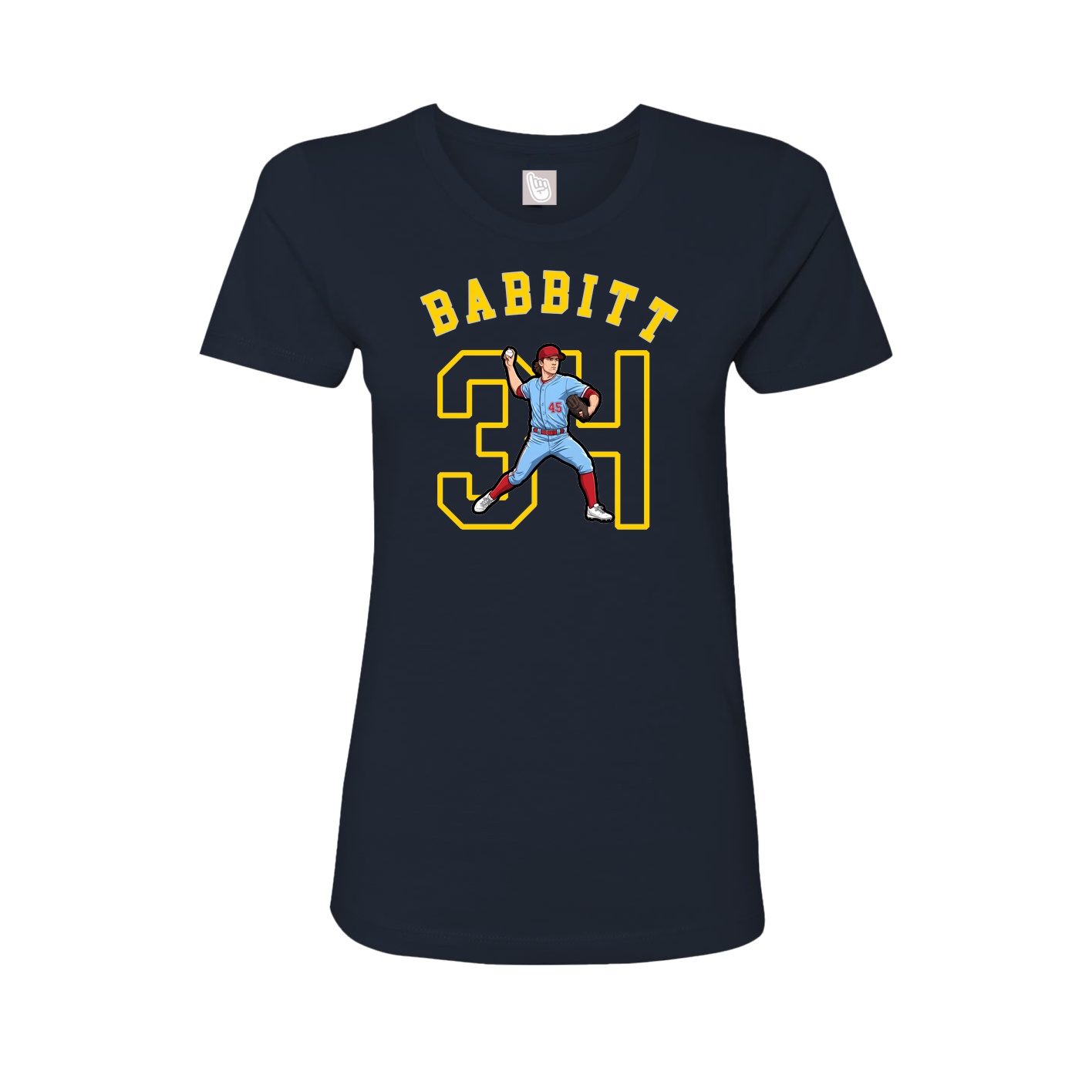 Fitted Women's Tee — Shirsey Arch in Navy