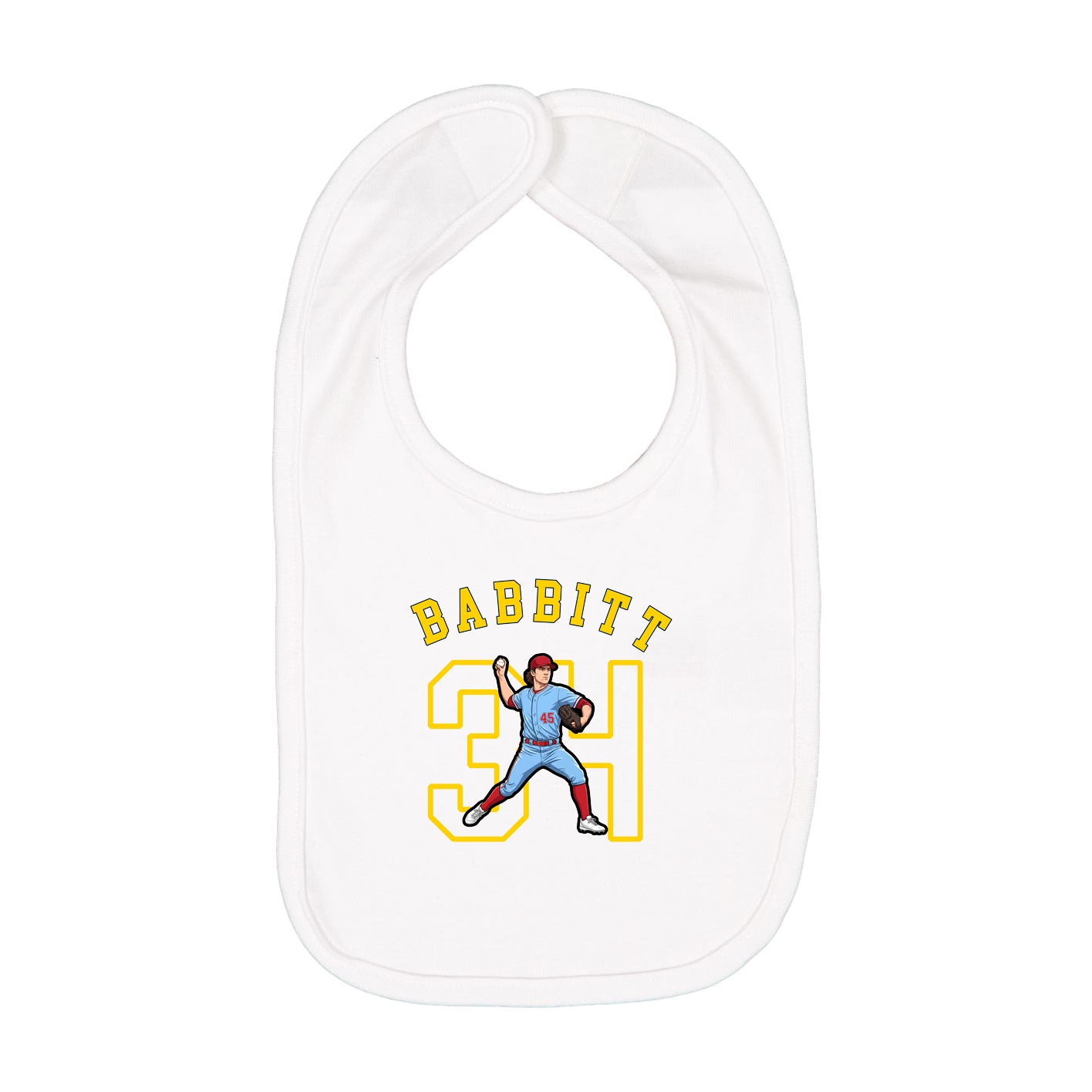 Infant Bib — Shirsey Arch in White