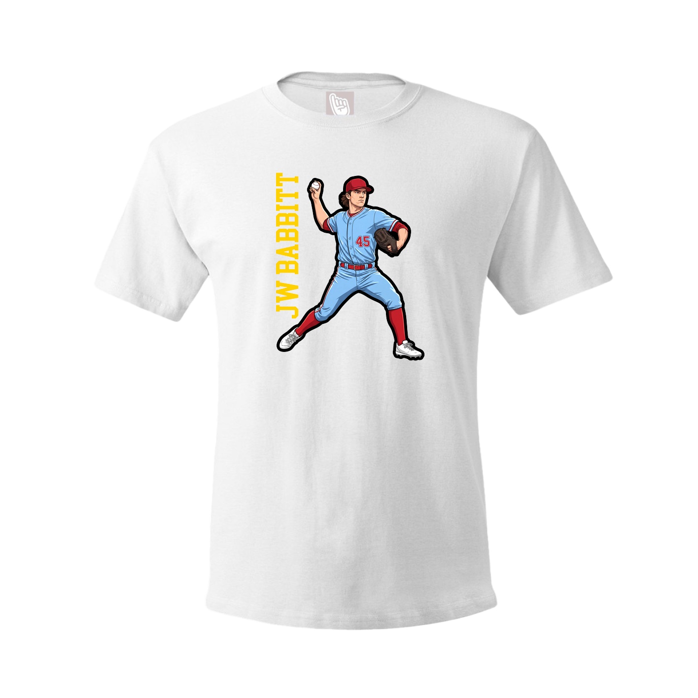 Youth Tee — Name Vertical in White