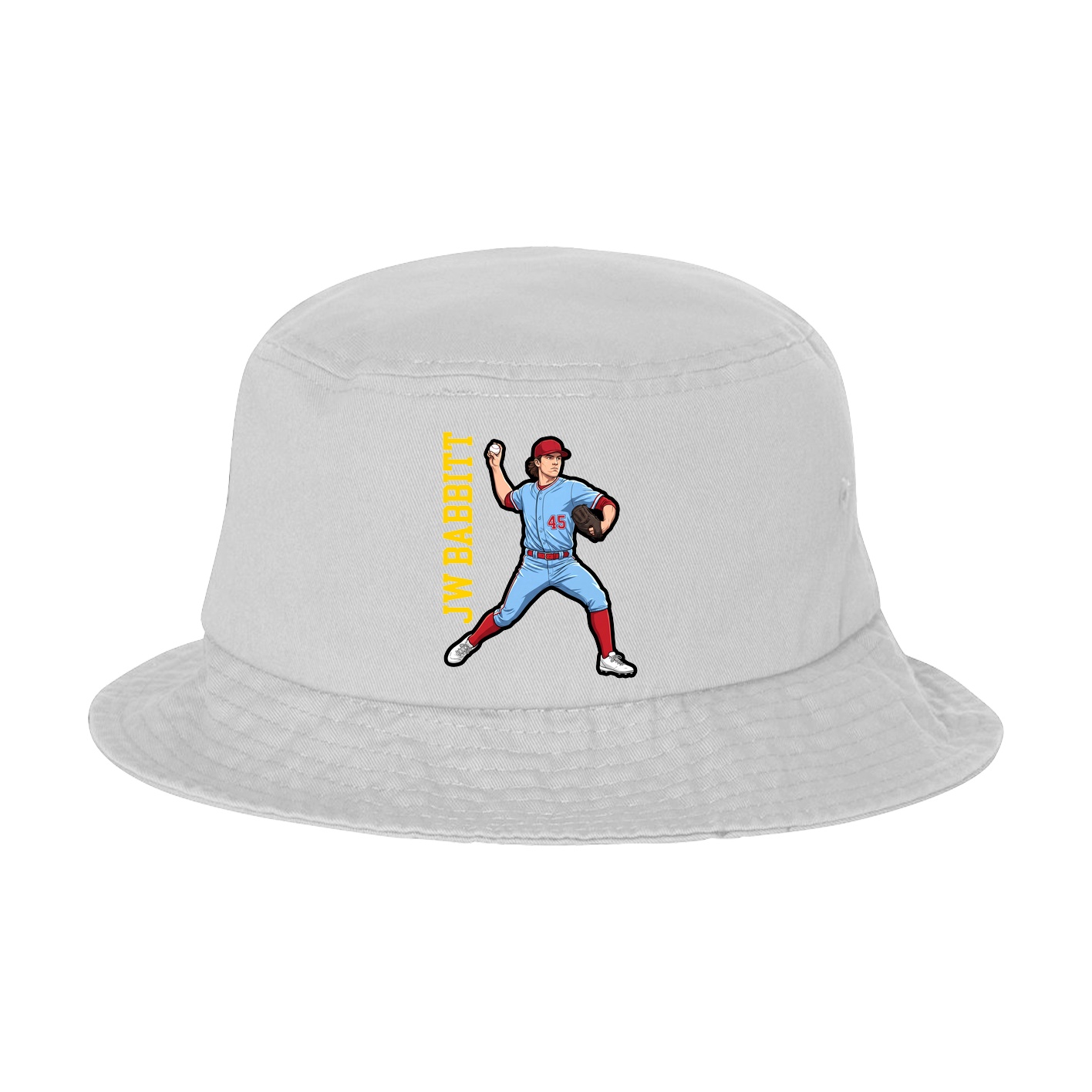Bucket Cap — Name Vertical in White