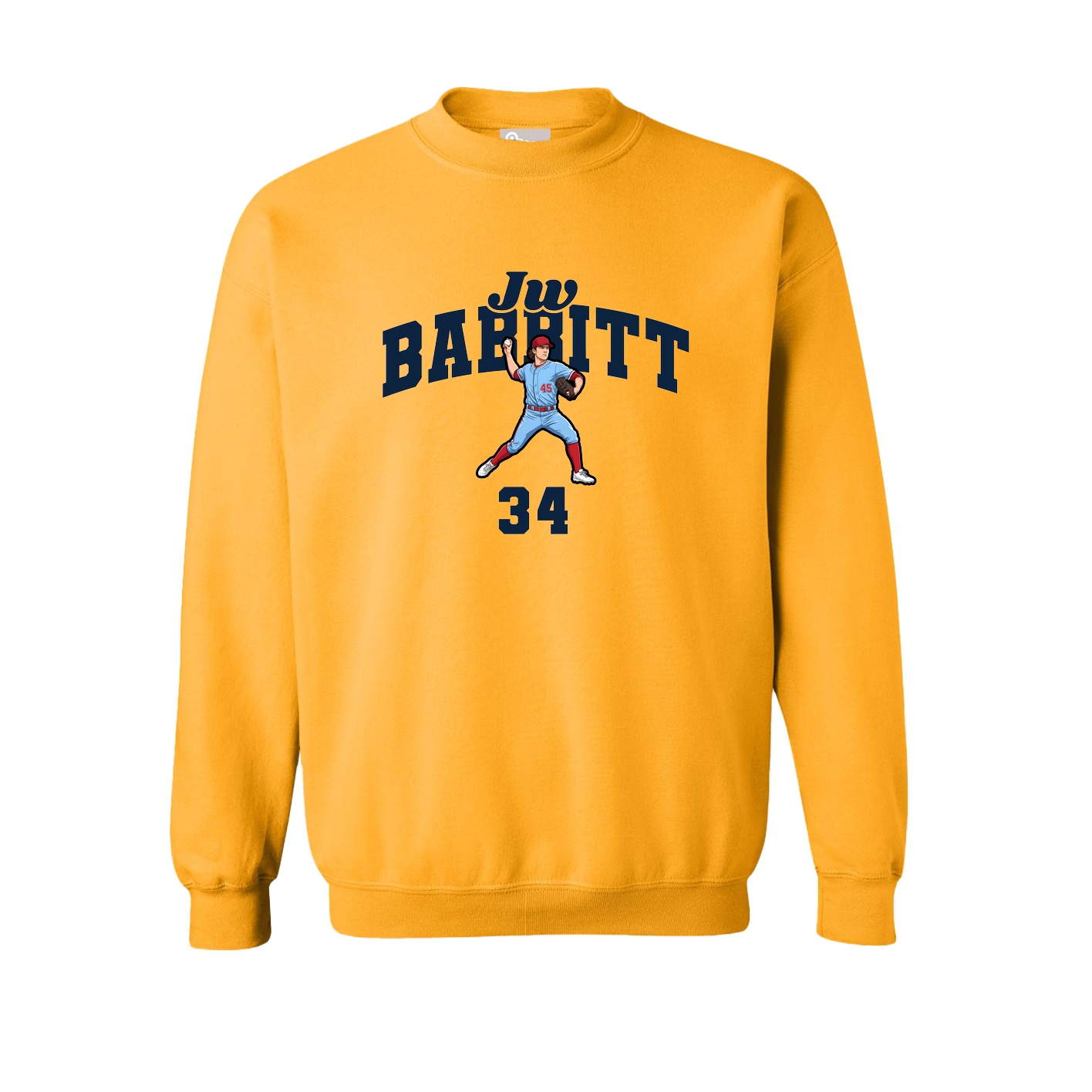 Fleece Crew — Signature Arch in Gold
