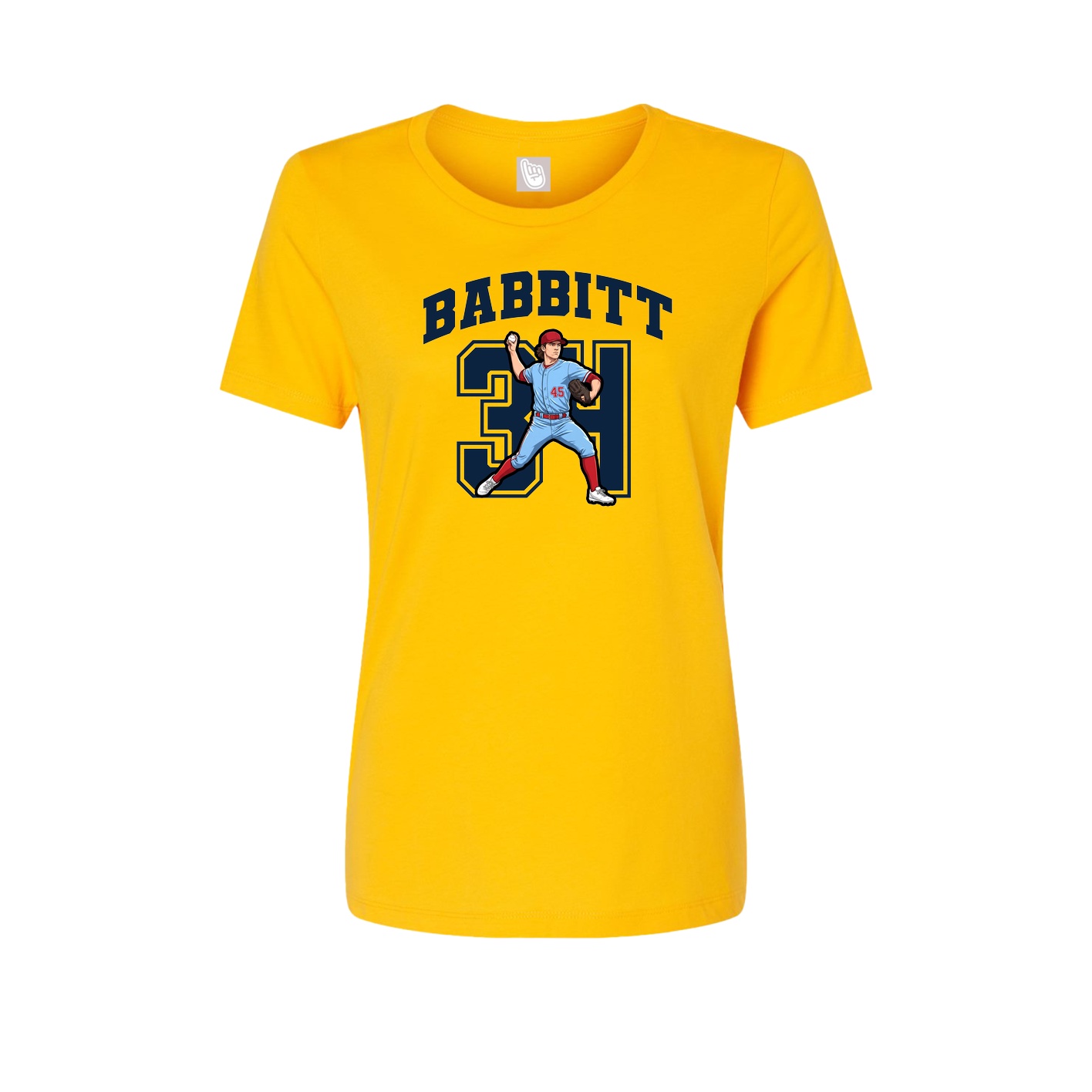 Fitted Women's Tee — Number in Gold