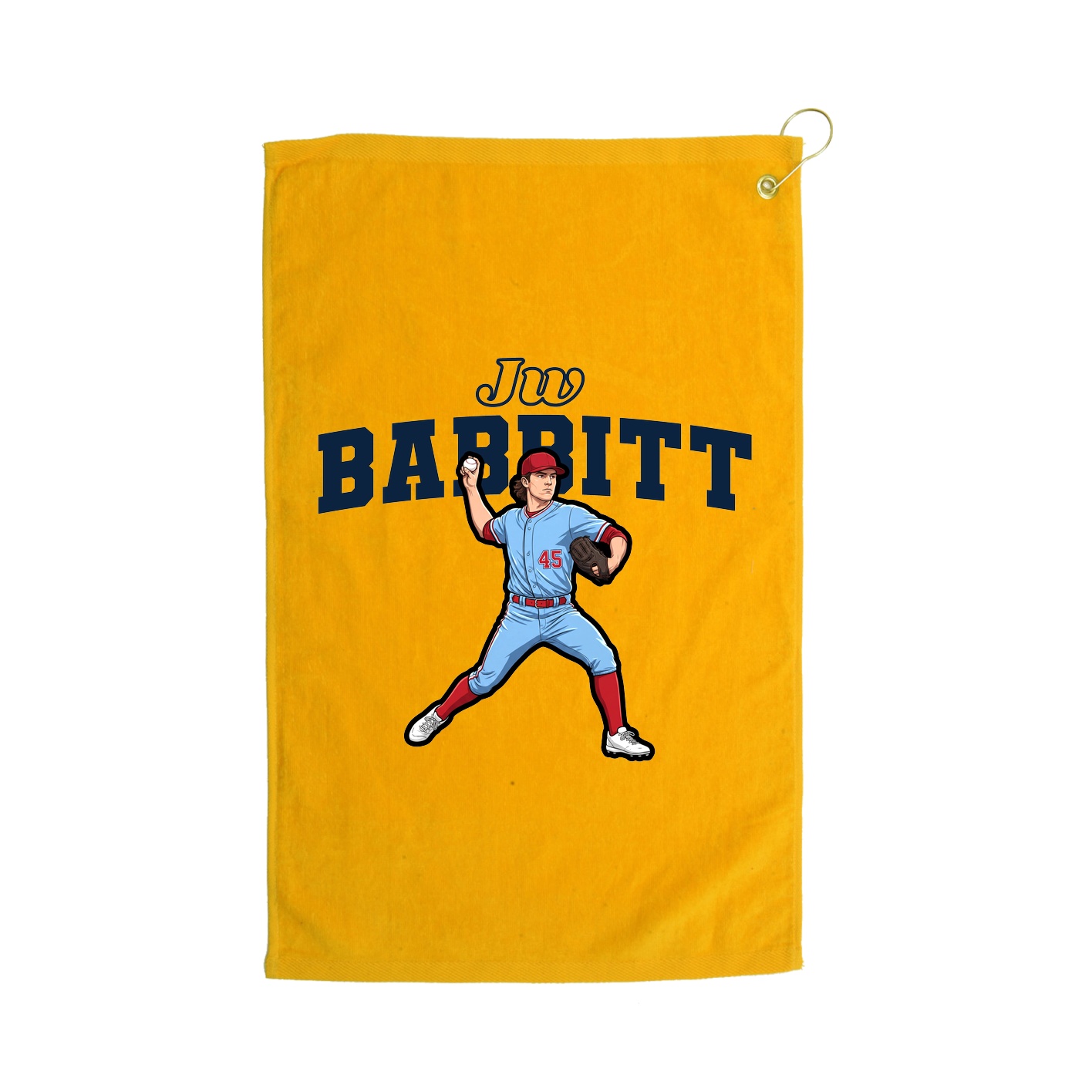 Golf Towel — Name Arch in Gold