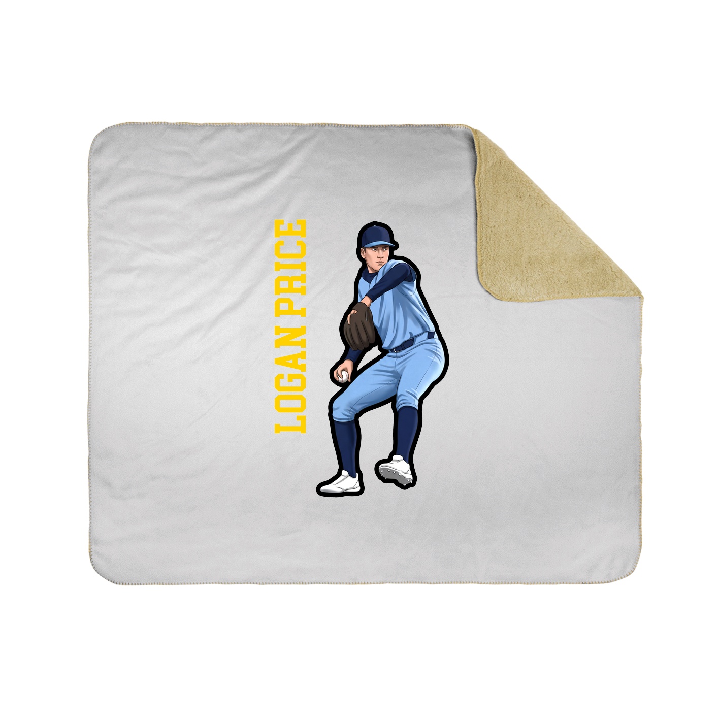 Throw Blanket — Name Vertical in White