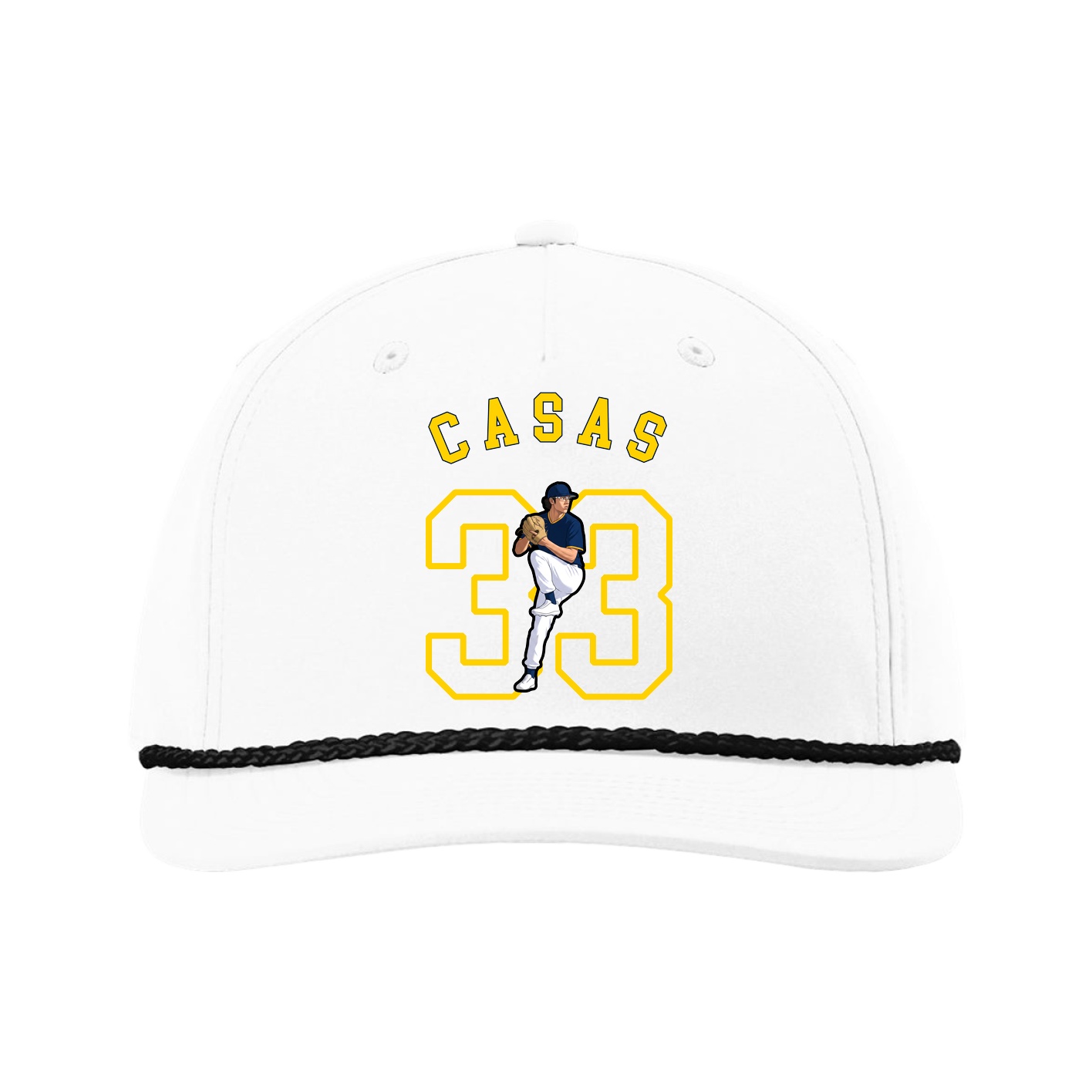 Five-Panel Classic Rope Cap — Shirsey Arch in White