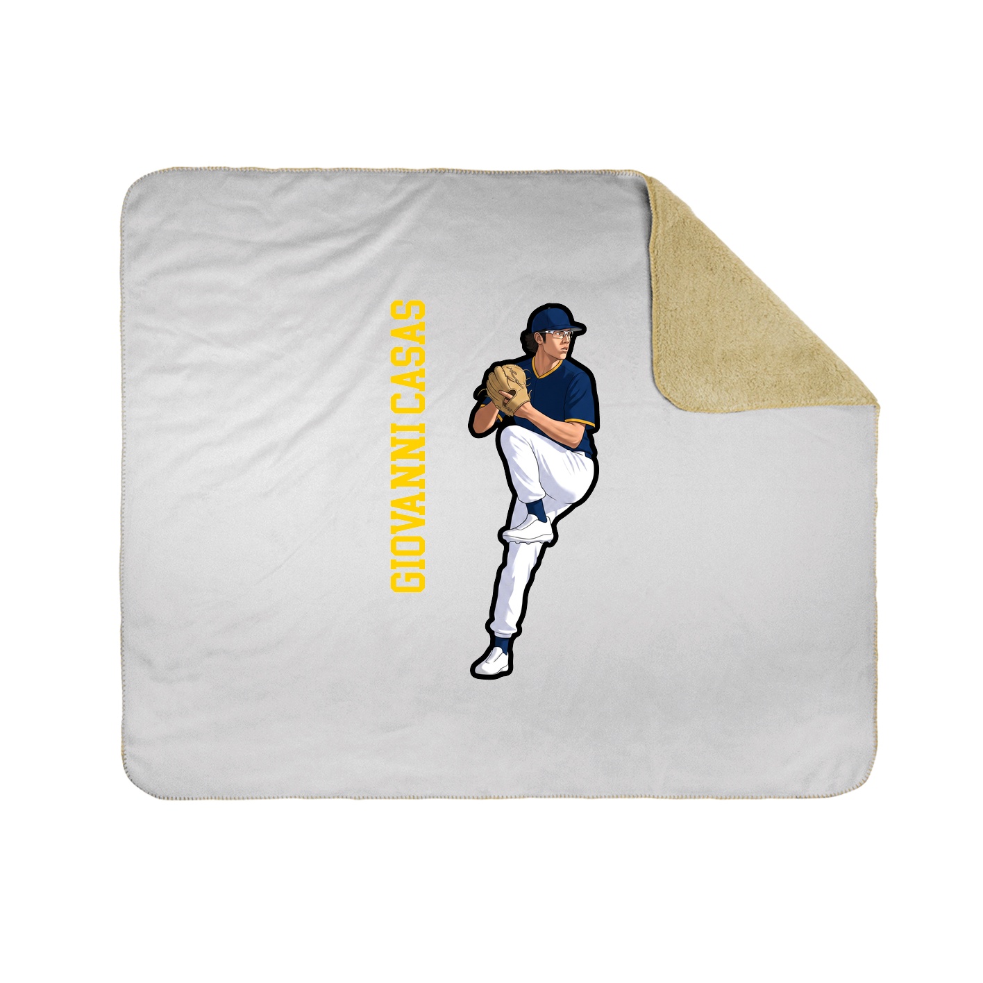 Throw Blanket — Name Vertical in White