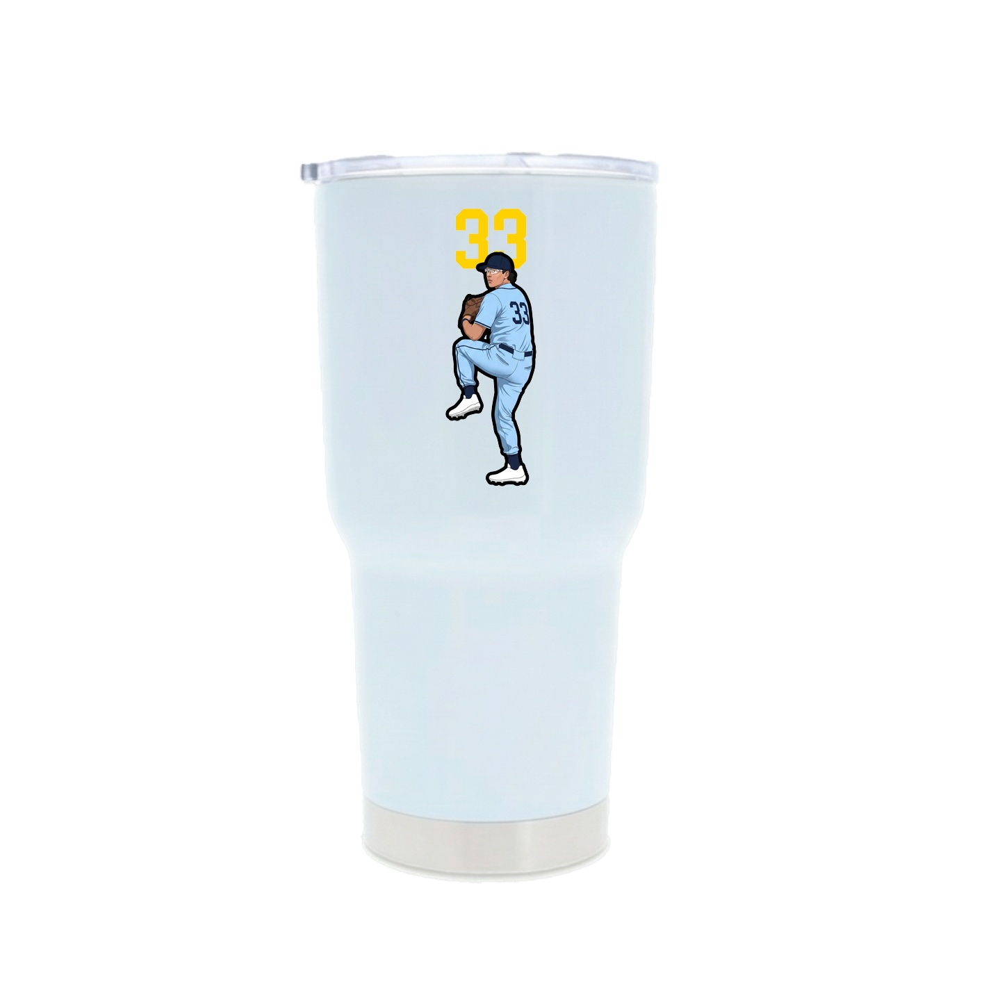 30oz Stainless Steel Tumbler — Number Top in White