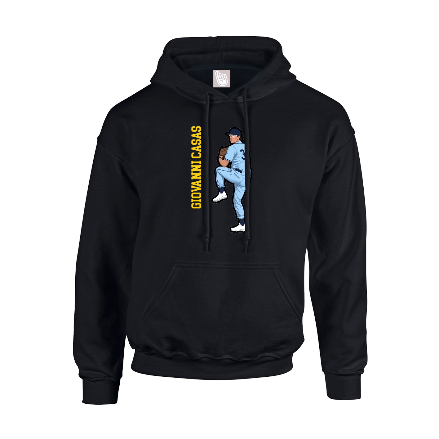 Hoodie — Name Vertical in Black