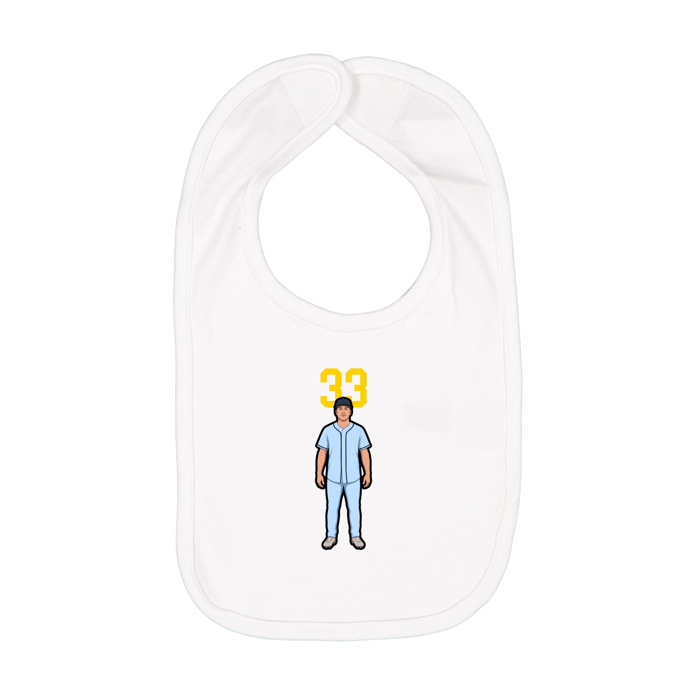 Infant Bib — Number Top in White