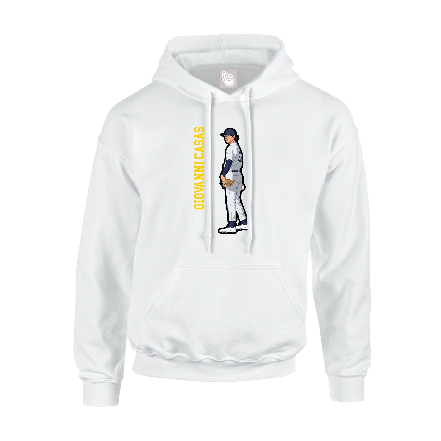 Hoodie — Name Vertical in White