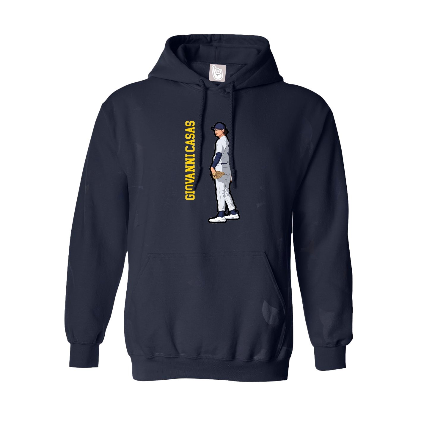 Youth Hoodie — Name Vertical in Navy
