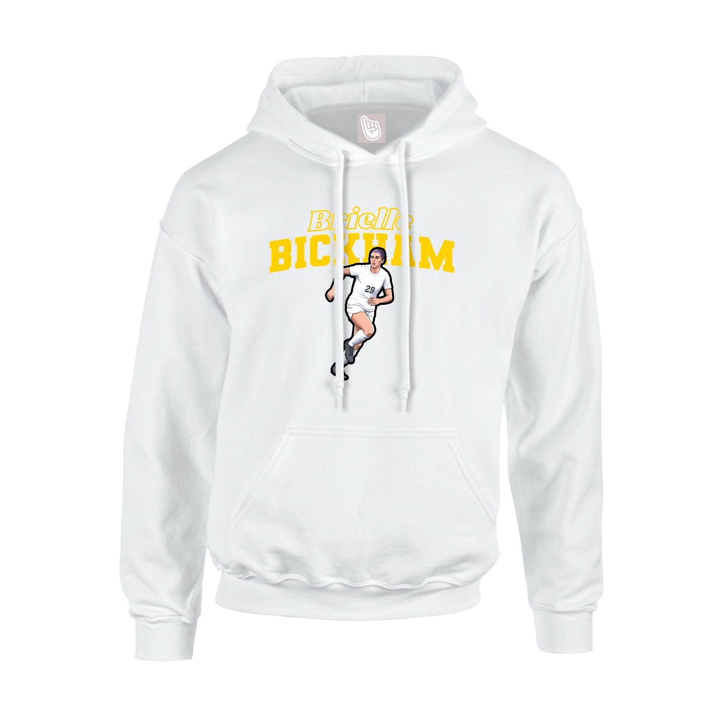 Youth Hoodie — Name Arch in White