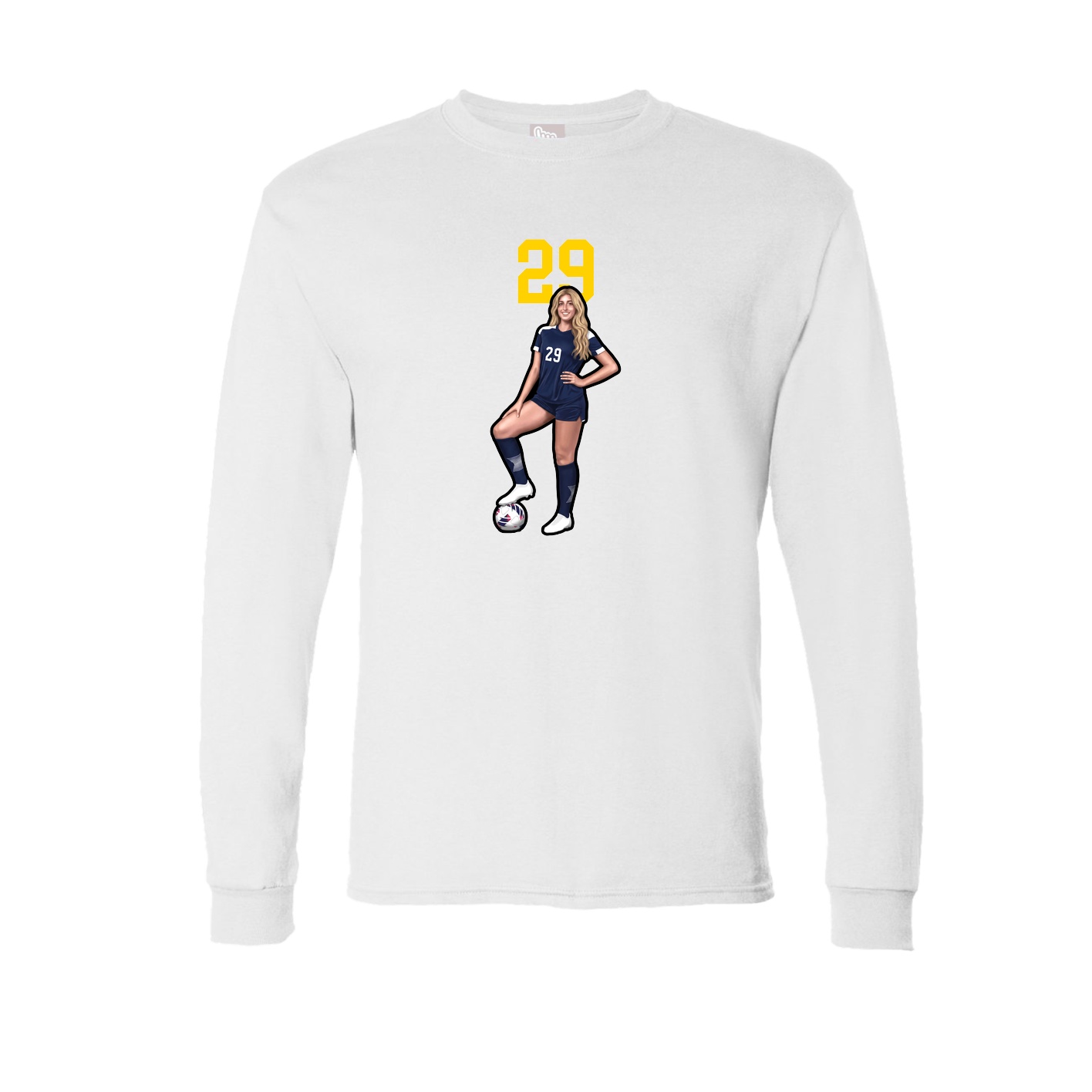 Long Sleeve Tee — Number Top in White