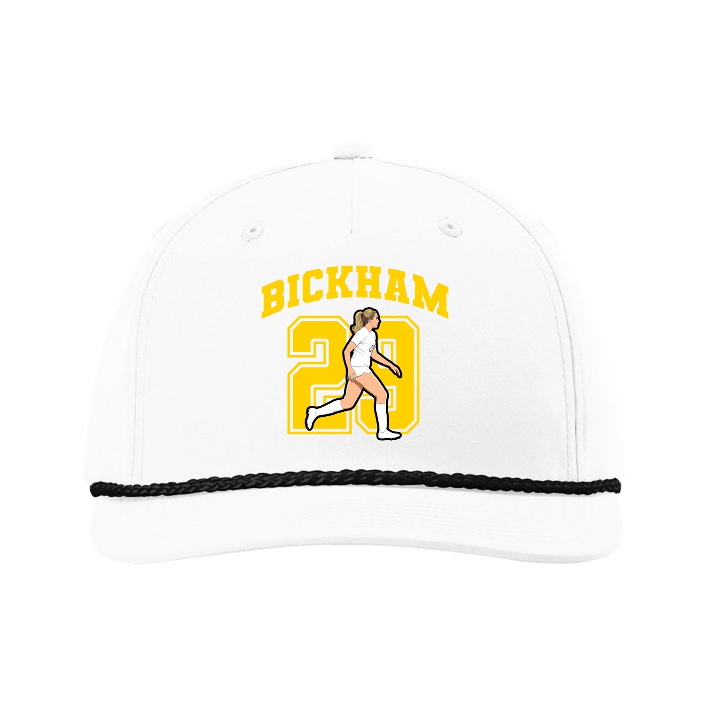 Five-Panel Classic Rope Cap — Number in White