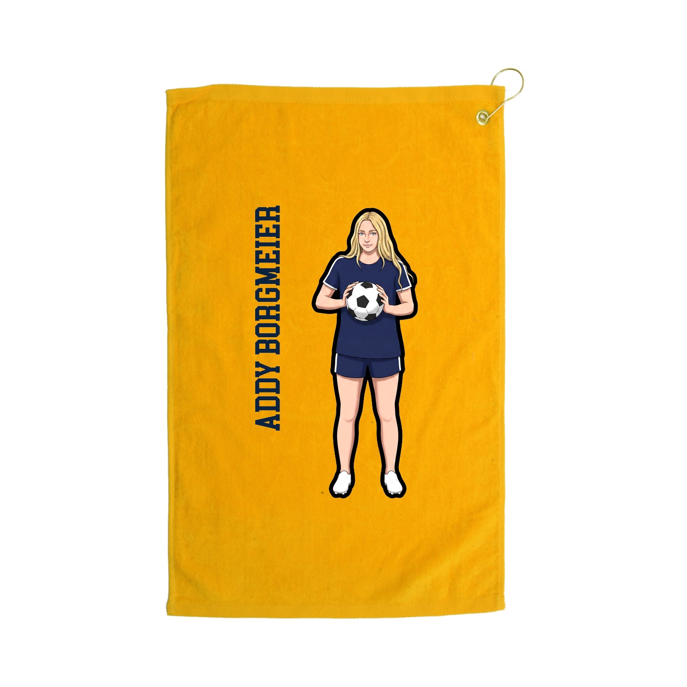 Golf Towel — Name Vertical in Gold