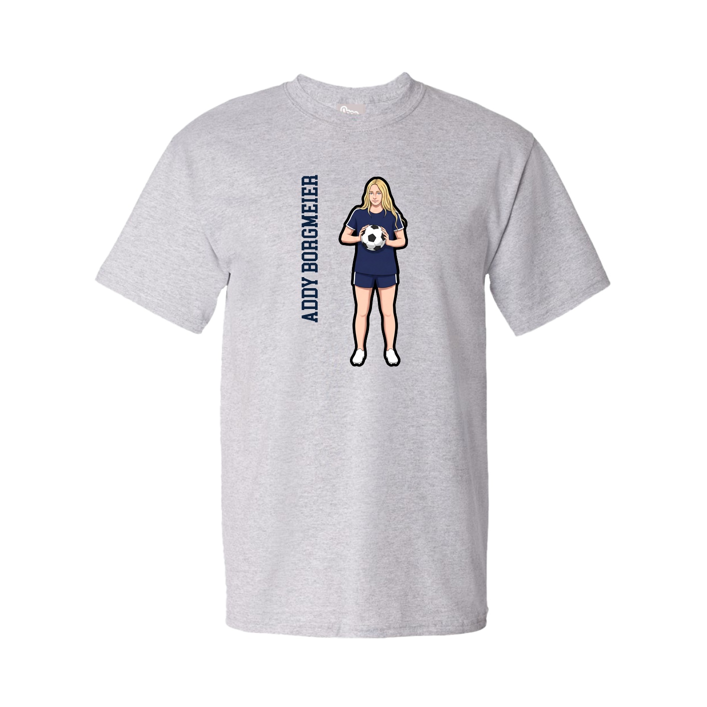 Youth Tee — Name Vertical in Grey