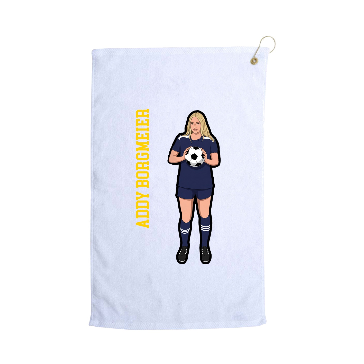 Golf Towel — Name Vertical in White