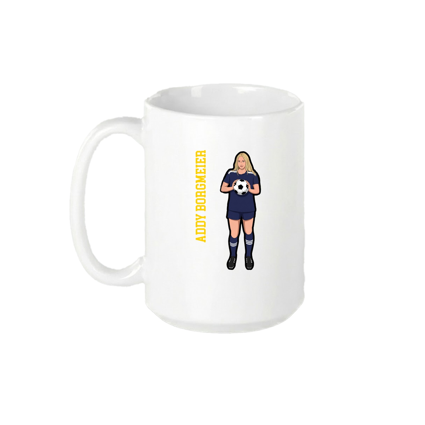 15oz Coffee Mug — Name Vertical in White