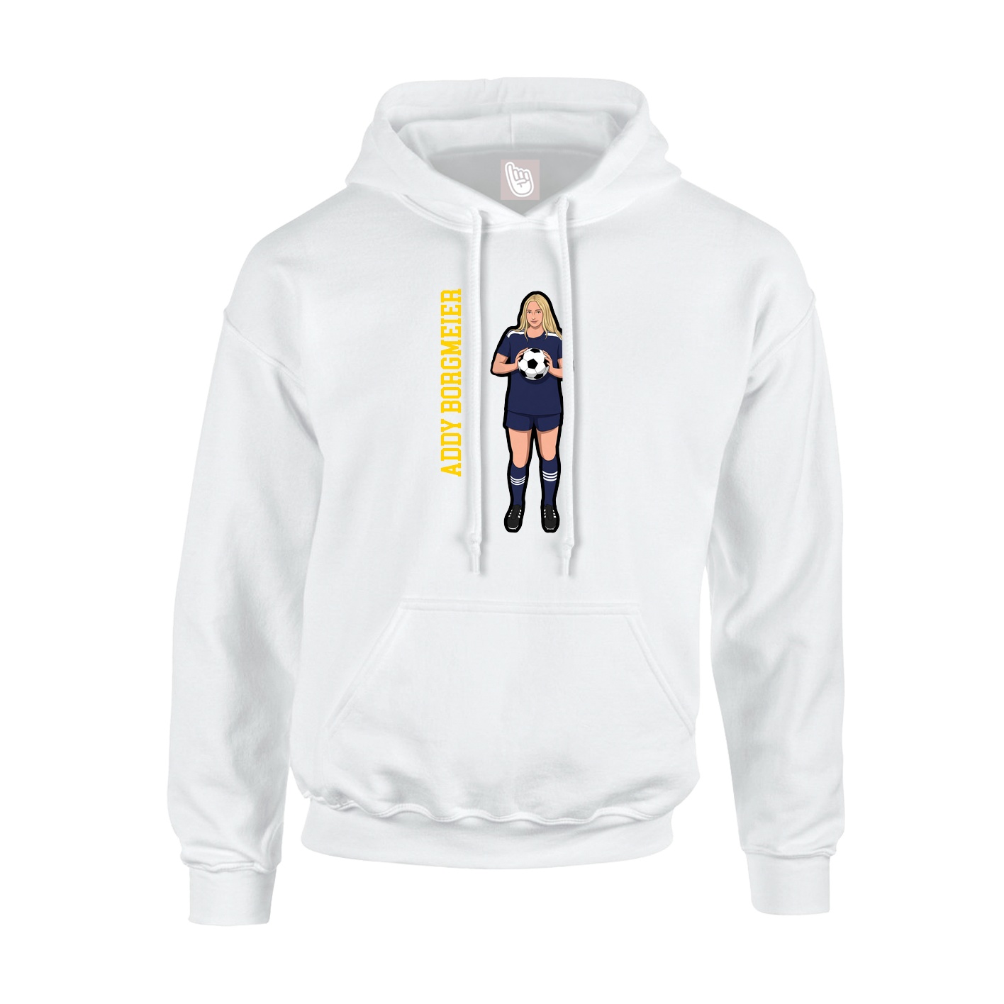 Hoodie — Name Vertical in White