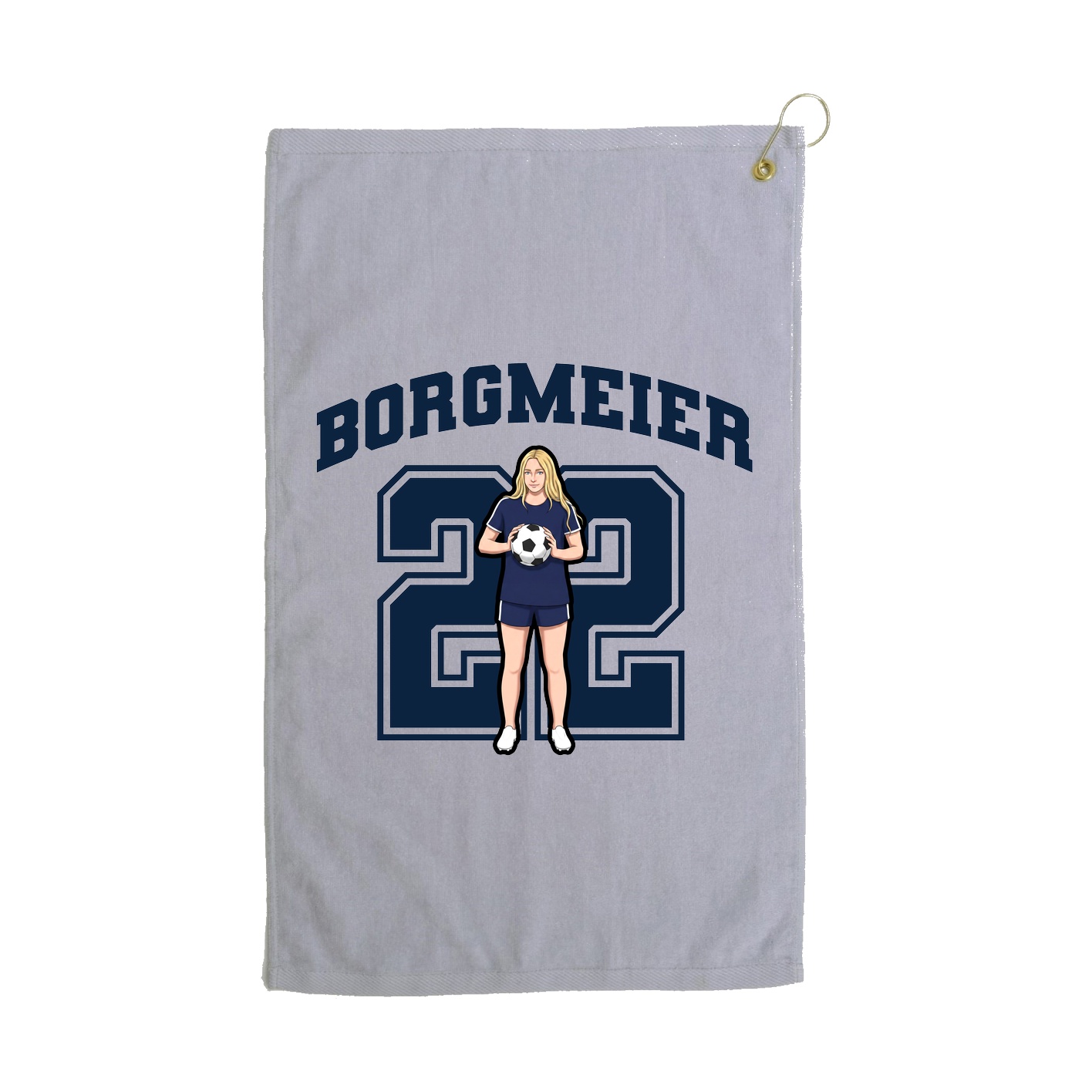 Golf Towel — Number in Grey