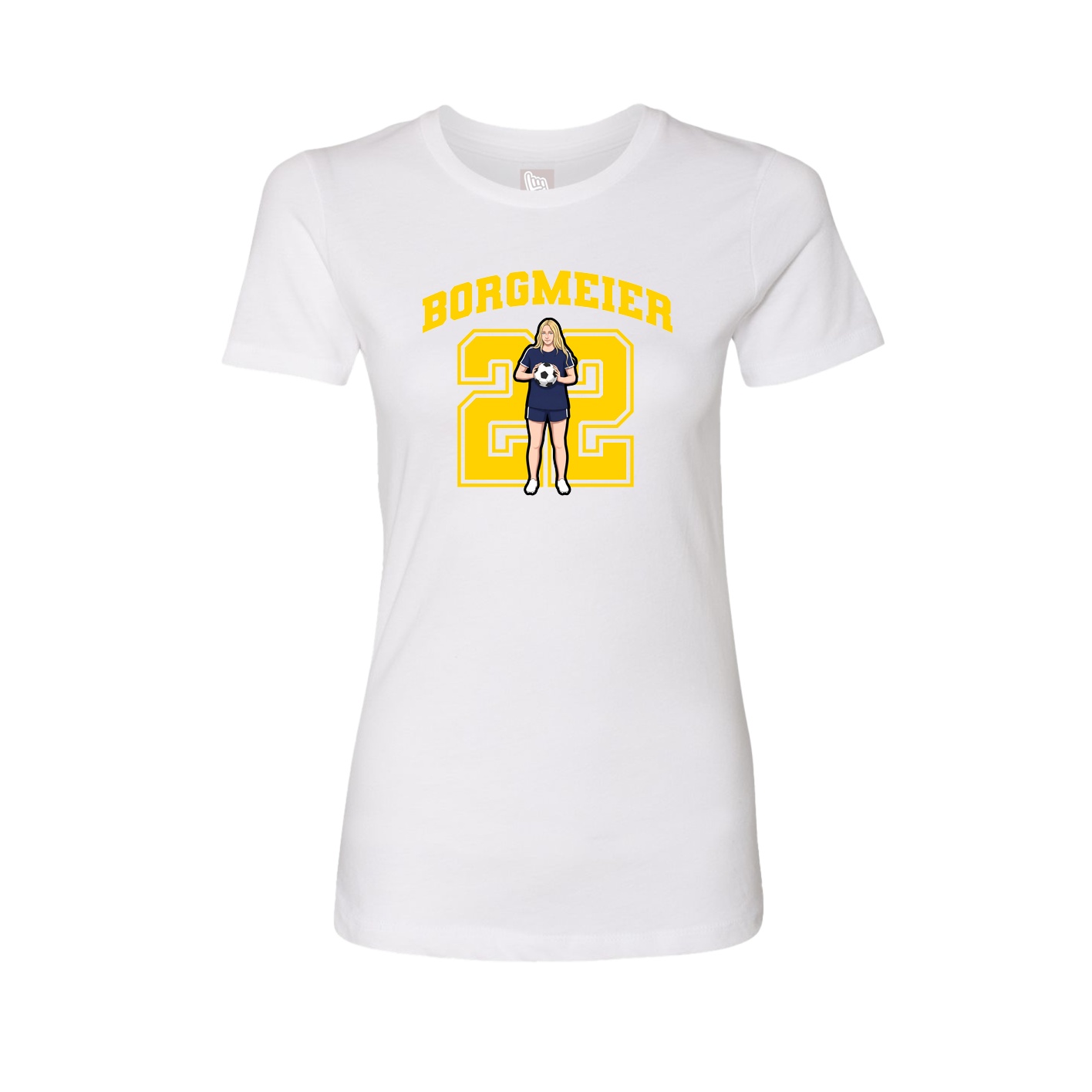 Fitted Women's Tee — Number in White