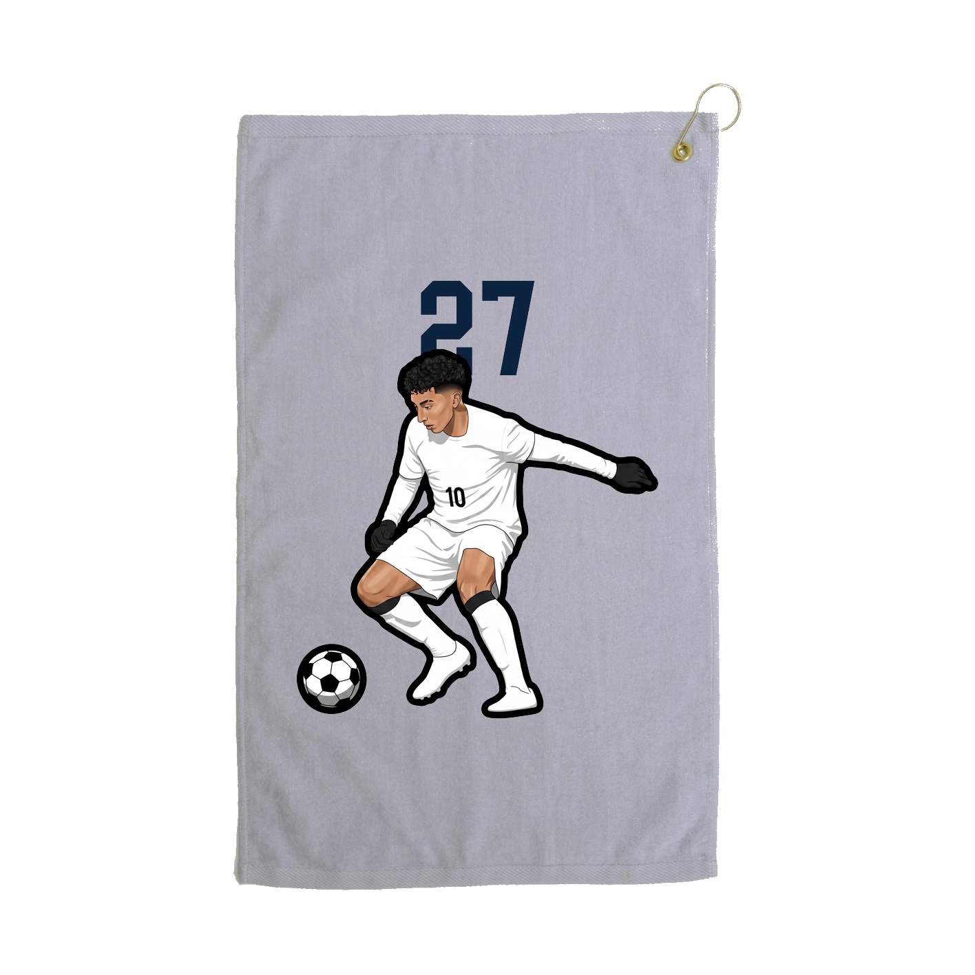 Golf Towel — Number Top in Grey