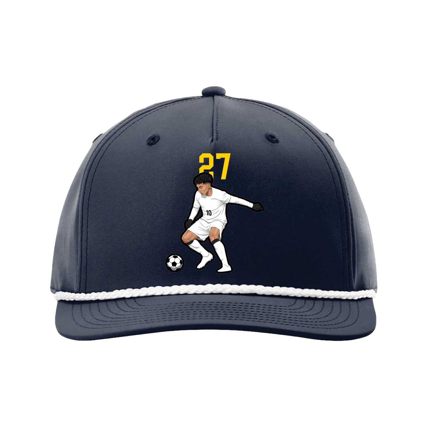 Five-Panel Classic Rope Cap — Number Top in Navy