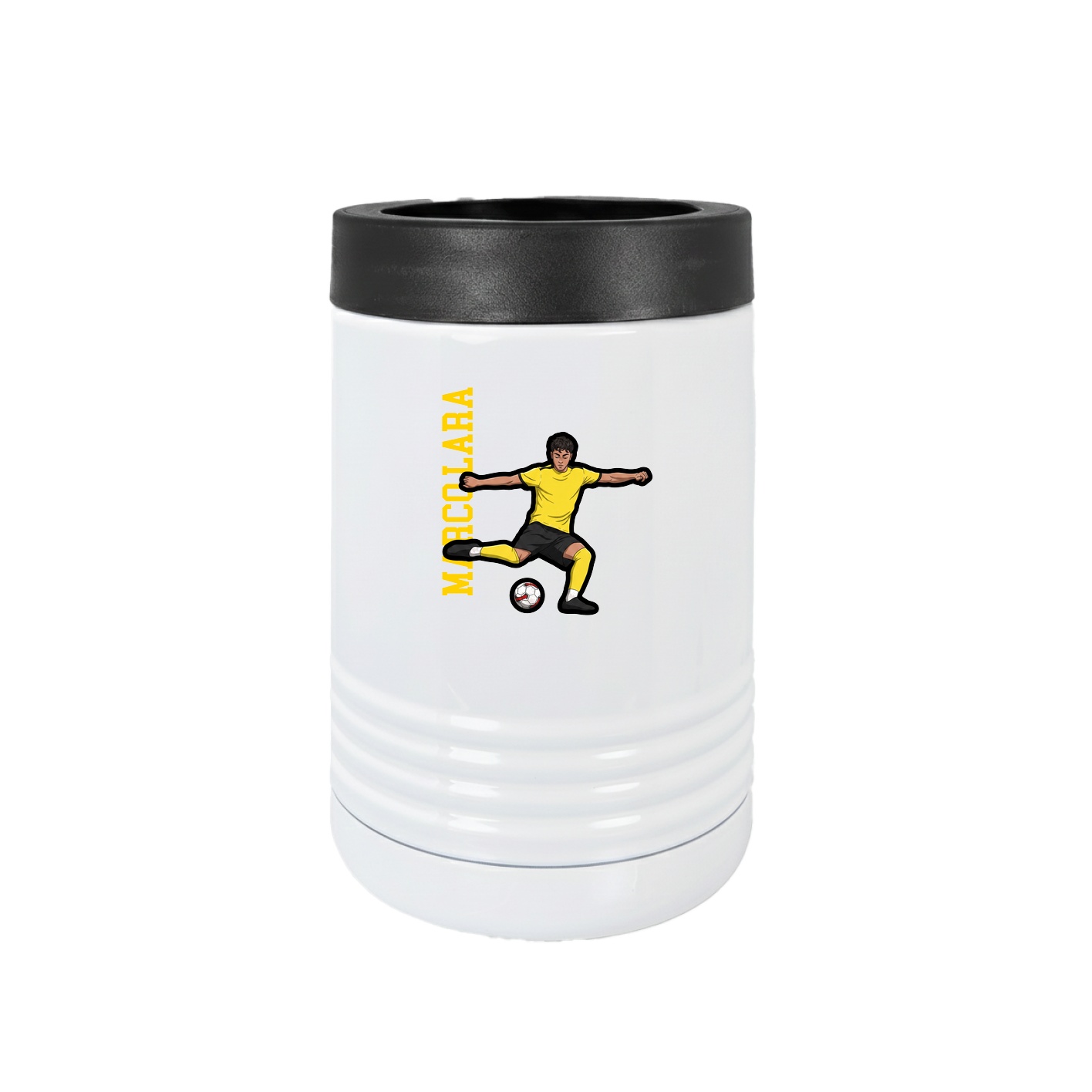 Beverage Holder — Name Vertical in White