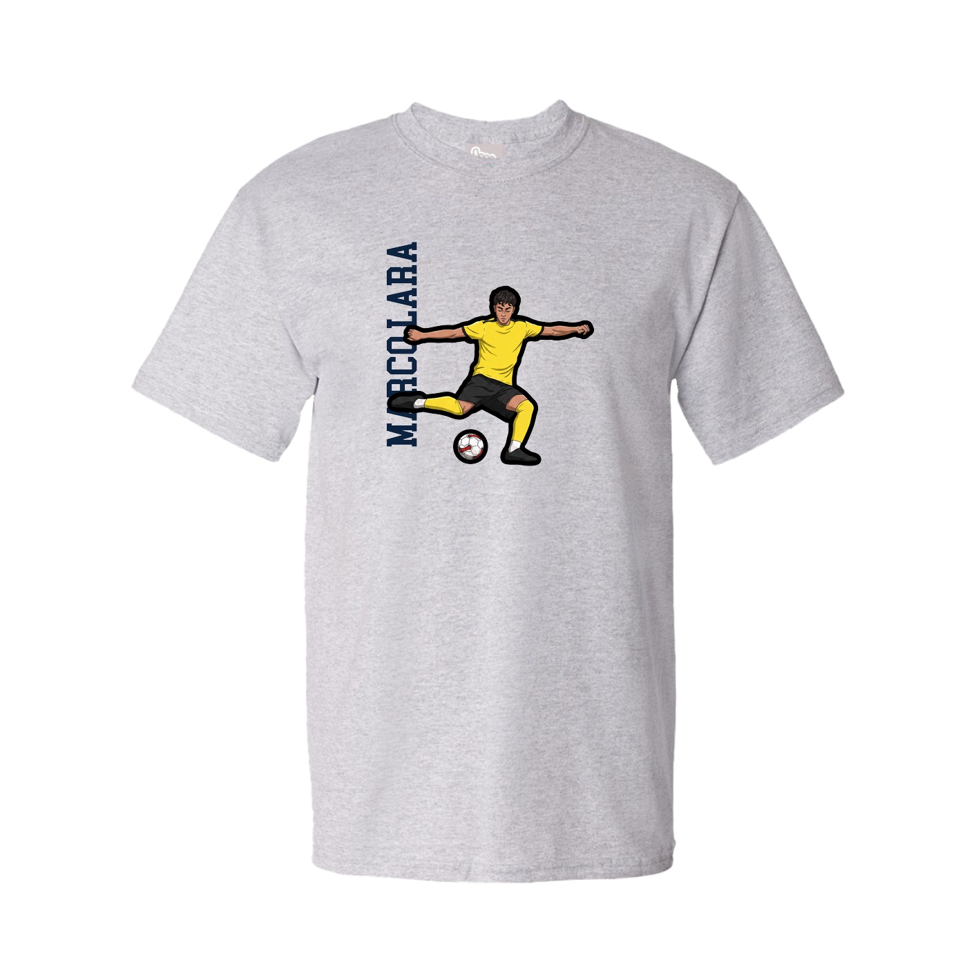 Youth Tee — Name Vertical in Grey