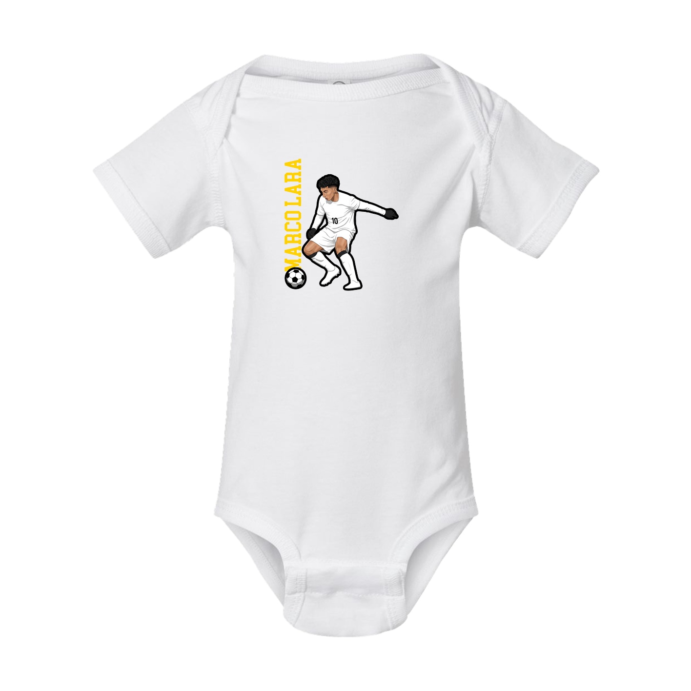 Baby Onesie — Name Vertical in White