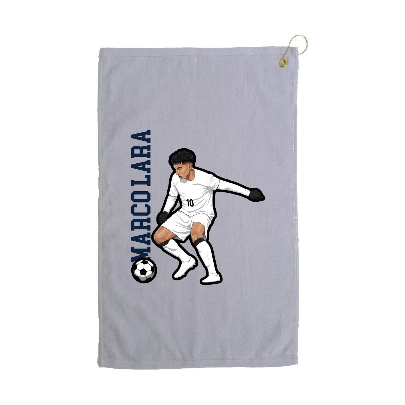 Golf Towel — Name Vertical in Grey