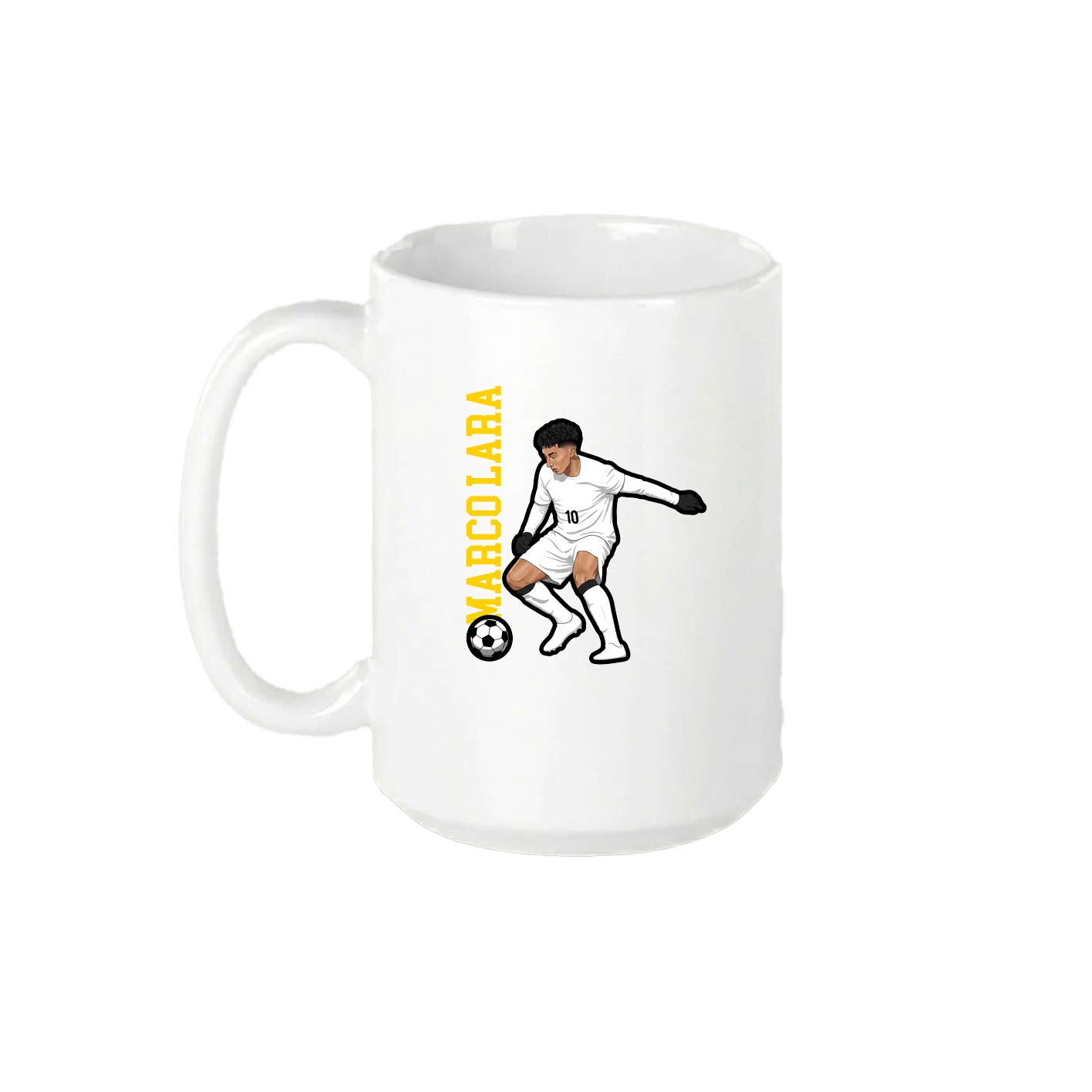 15oz Coffee Mug — Name Vertical in White
